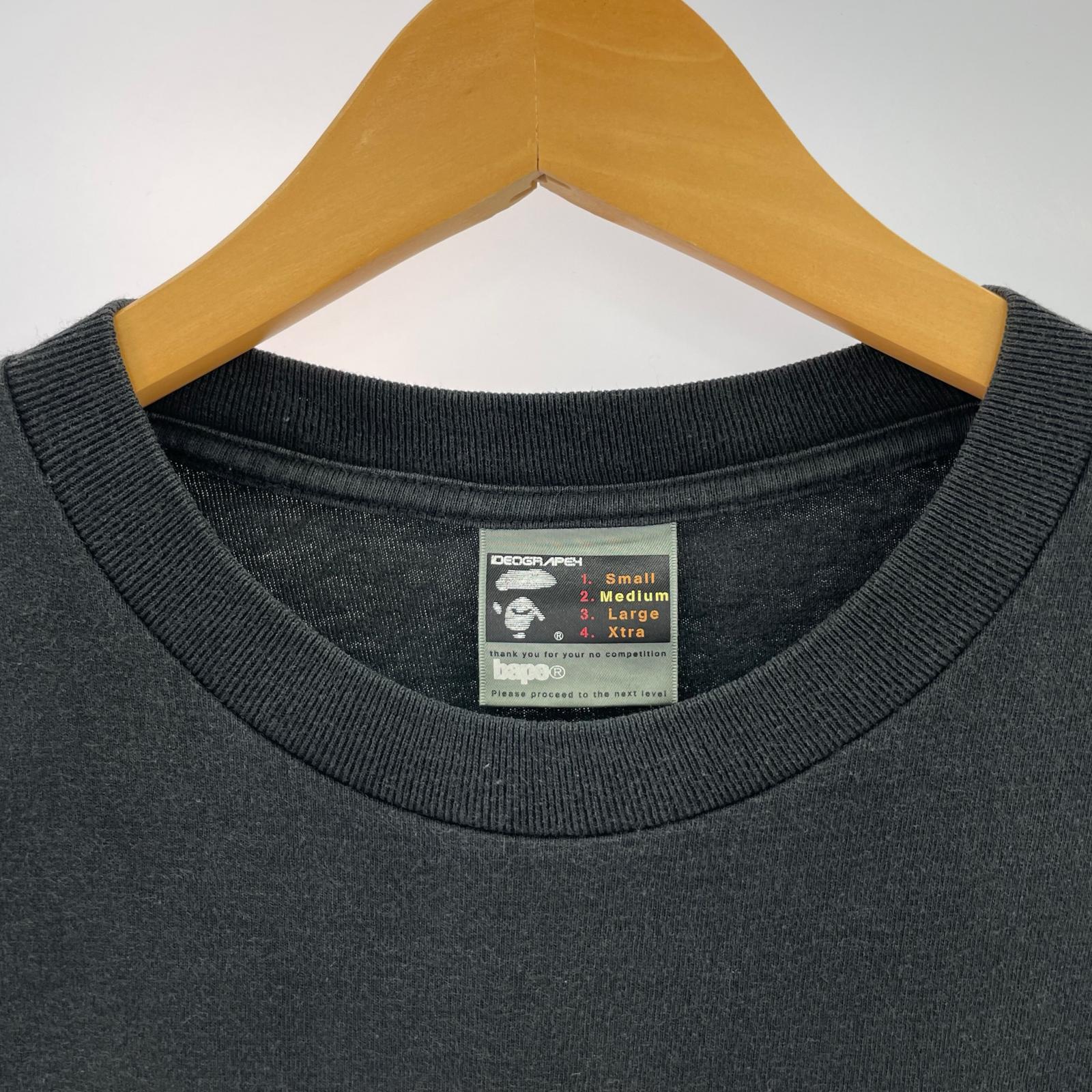 長袖Tシャツ A BATHING APE 00s シャドーベイプ プリントロンTee M ブラック M ブラック