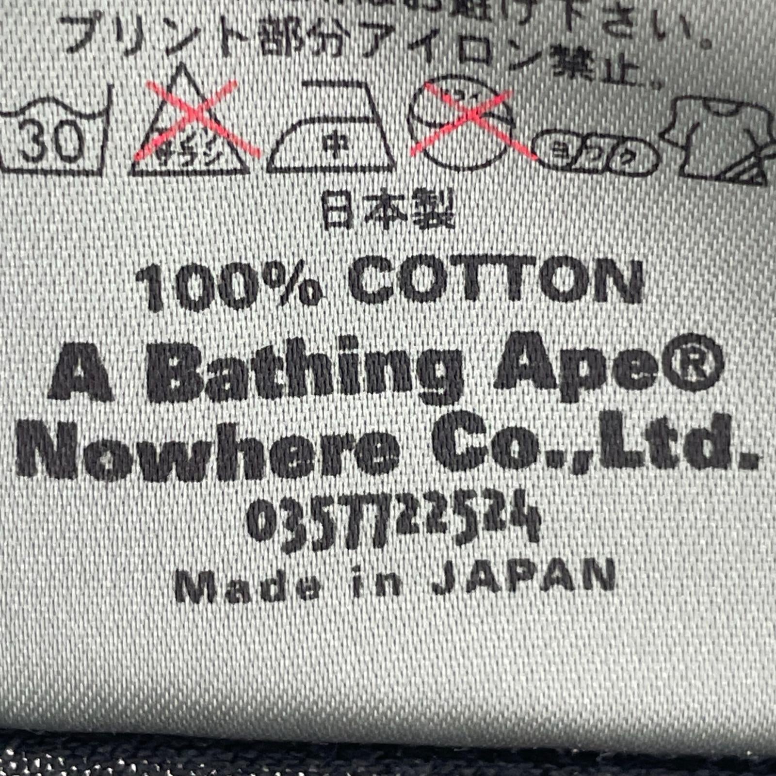 長袖Tシャツ A BATHING APE 00s シャドーベイプ プリントロンTee M ブラック M ブラック