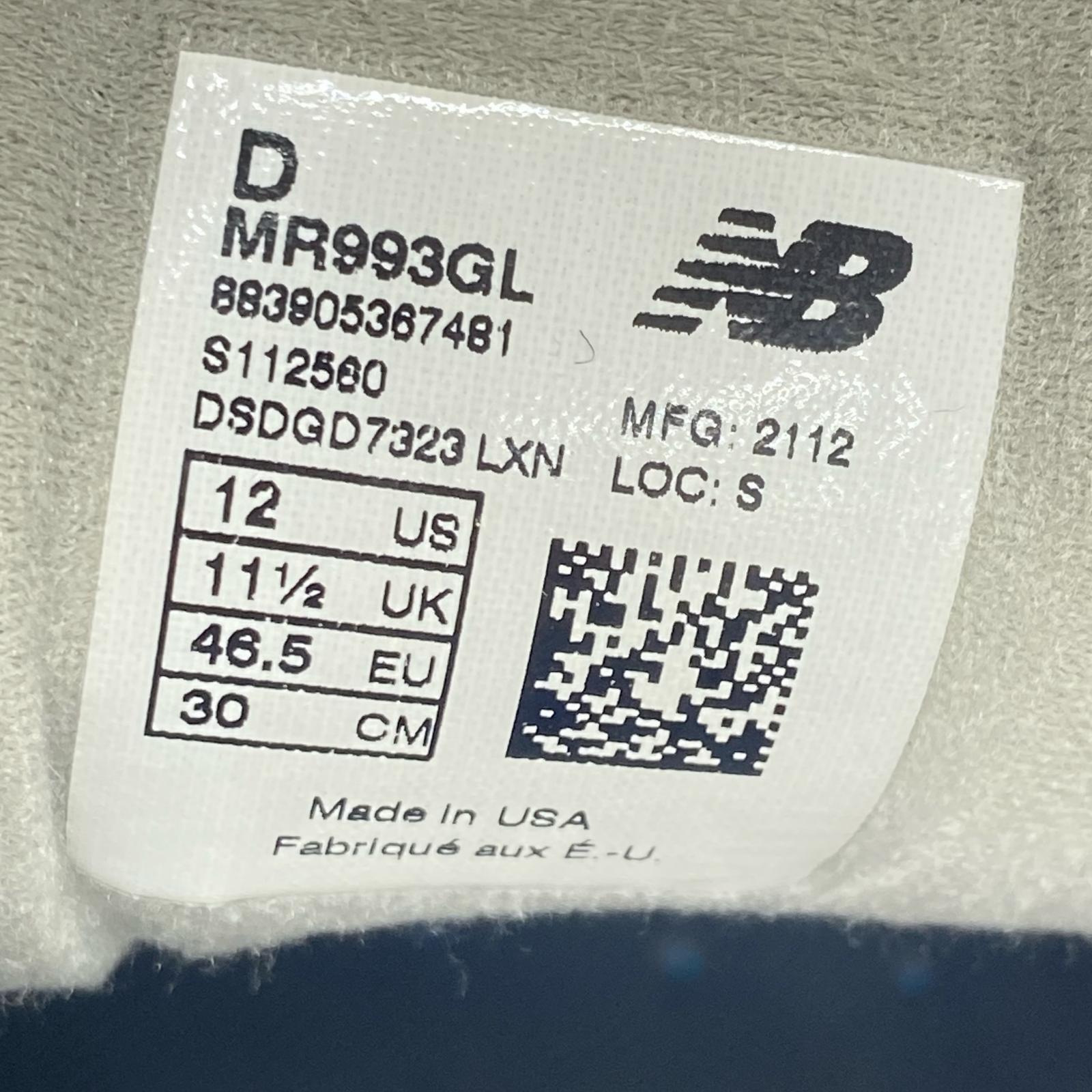 スニーカー NEW BALANCE USA製 MR993GL GREY 30.0cm 30cm (US12 UK11 1/2 EU50) グレー