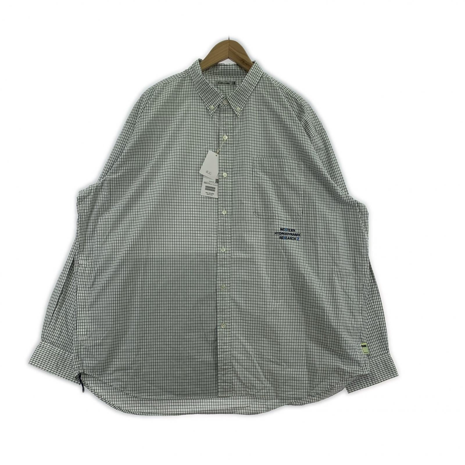 長袖シャツ SSZ×Western Hydrodynamic Research 25AW BD SHIRT オーバーサイズチェックシャツ XL 白