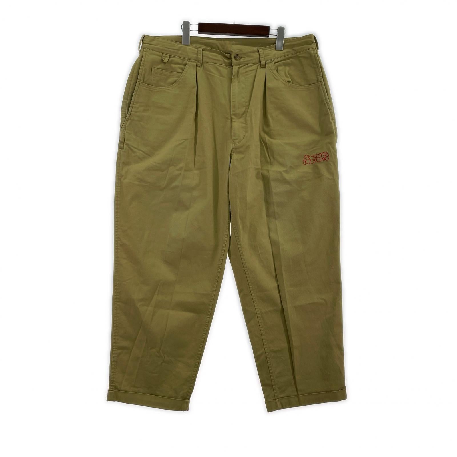 パンツ 1P CHINO STACKS 1タックワイドチノ XL ベージュ ベージュ