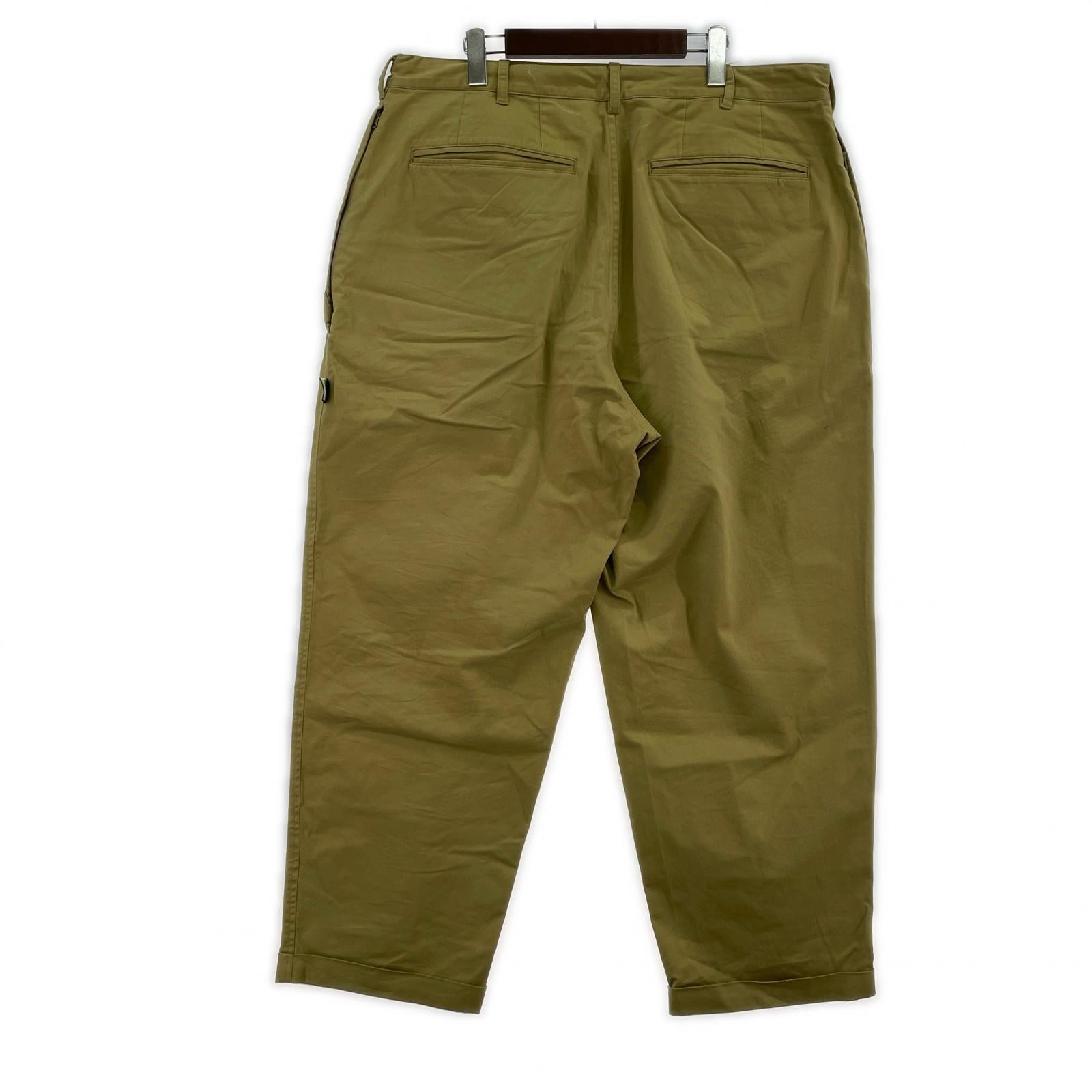 パンツ 1P CHINO STACKS 1タックワイドチノ XL ベージュ ベージュ