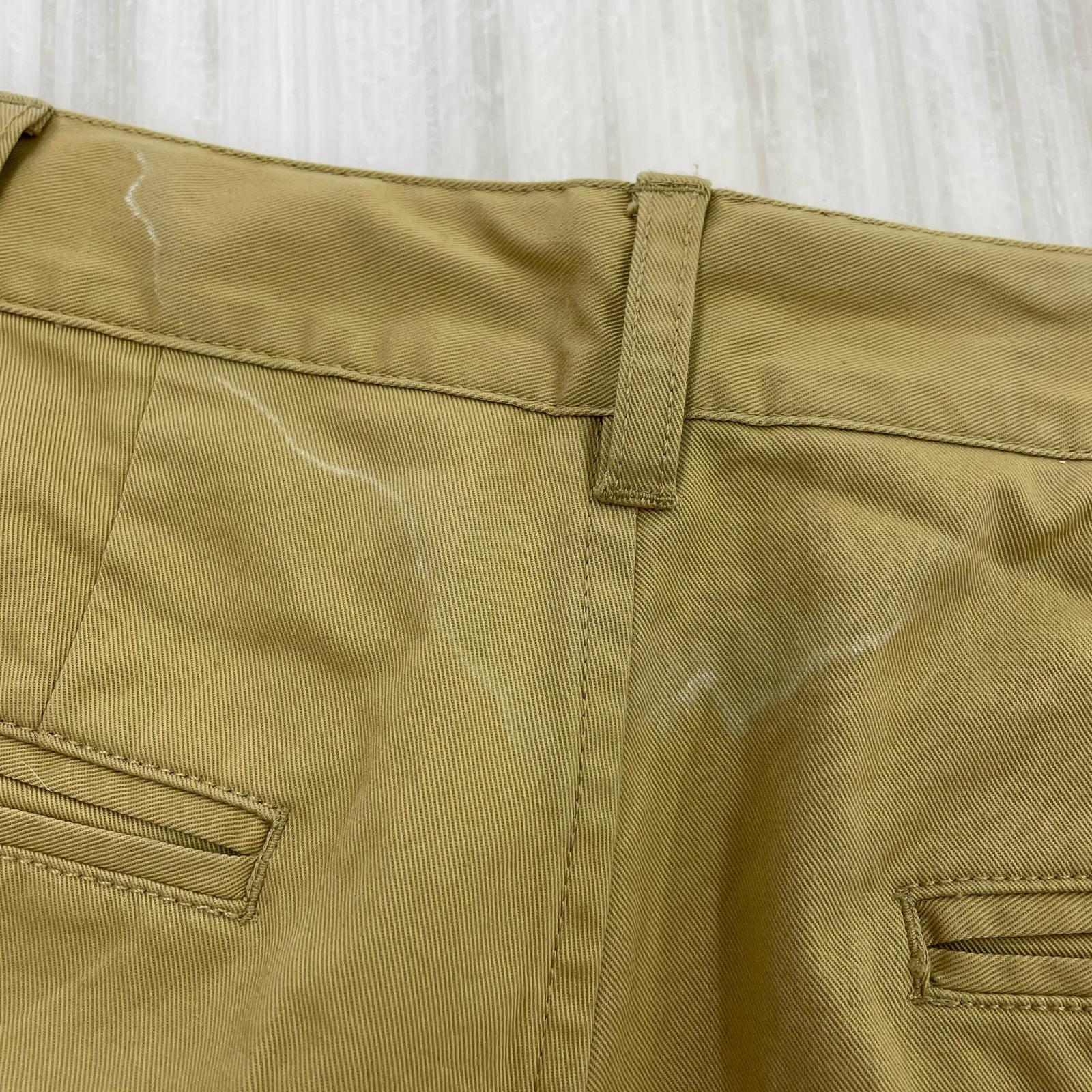 パンツ 1P CHINO STACKS 1タックワイドチノ XL ベージュ ベージュ