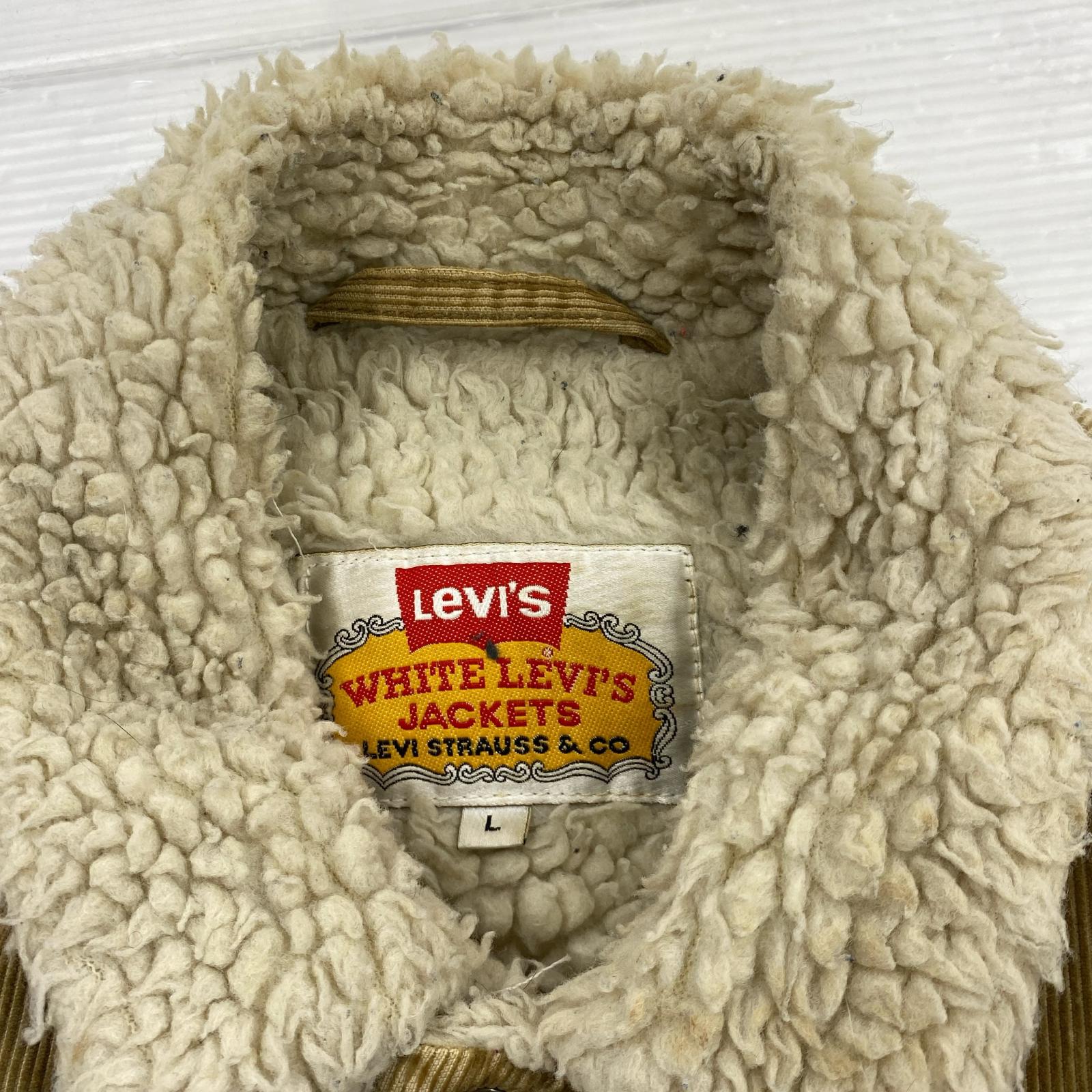 ジャケット WHITE LEVI'S 90s ボア襟 ジャケット イタリア製 L ベージュ