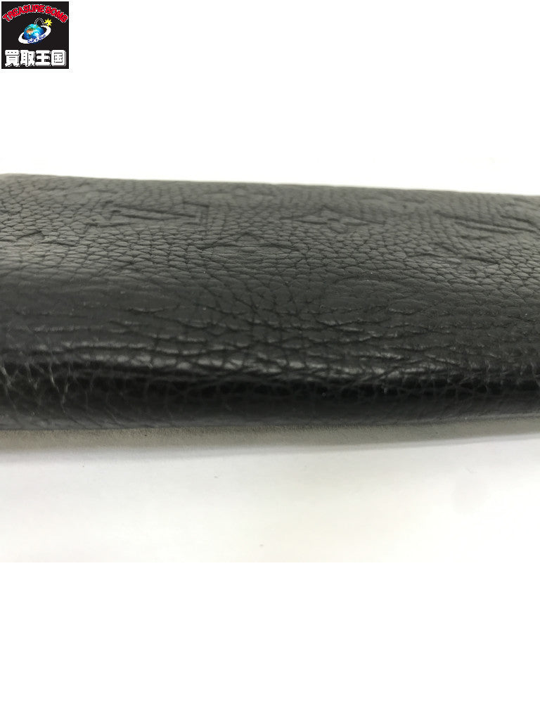 ポトルフォイユ・ブラザ モノグラムエンボスロゴ 長財布 黒 M69038