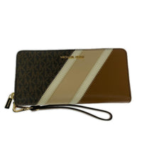 長財布 MICHAEL KORS JET SET TRAVEL MKシグネチャーラウンドジップウォレット ブラウン系 ブラウン