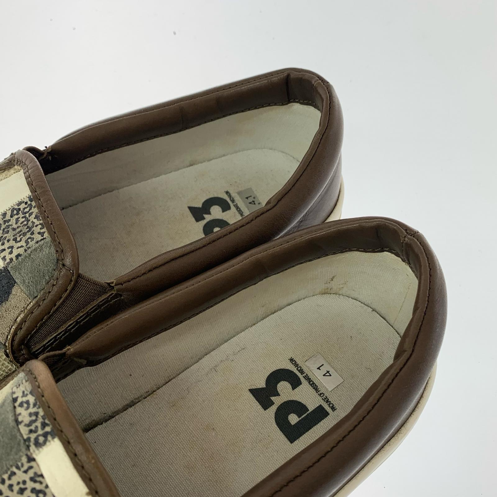 シューズ P3 / PIG SKIN PATCHWORK(41) 41 ブラウン
