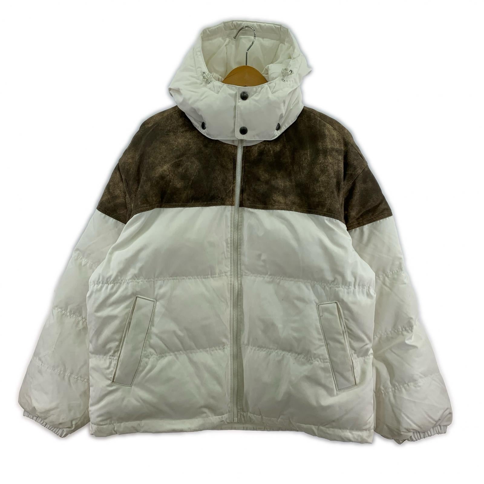ダウンジャケット Leather Yoke Puffer ホワイト (M) M ホワイト