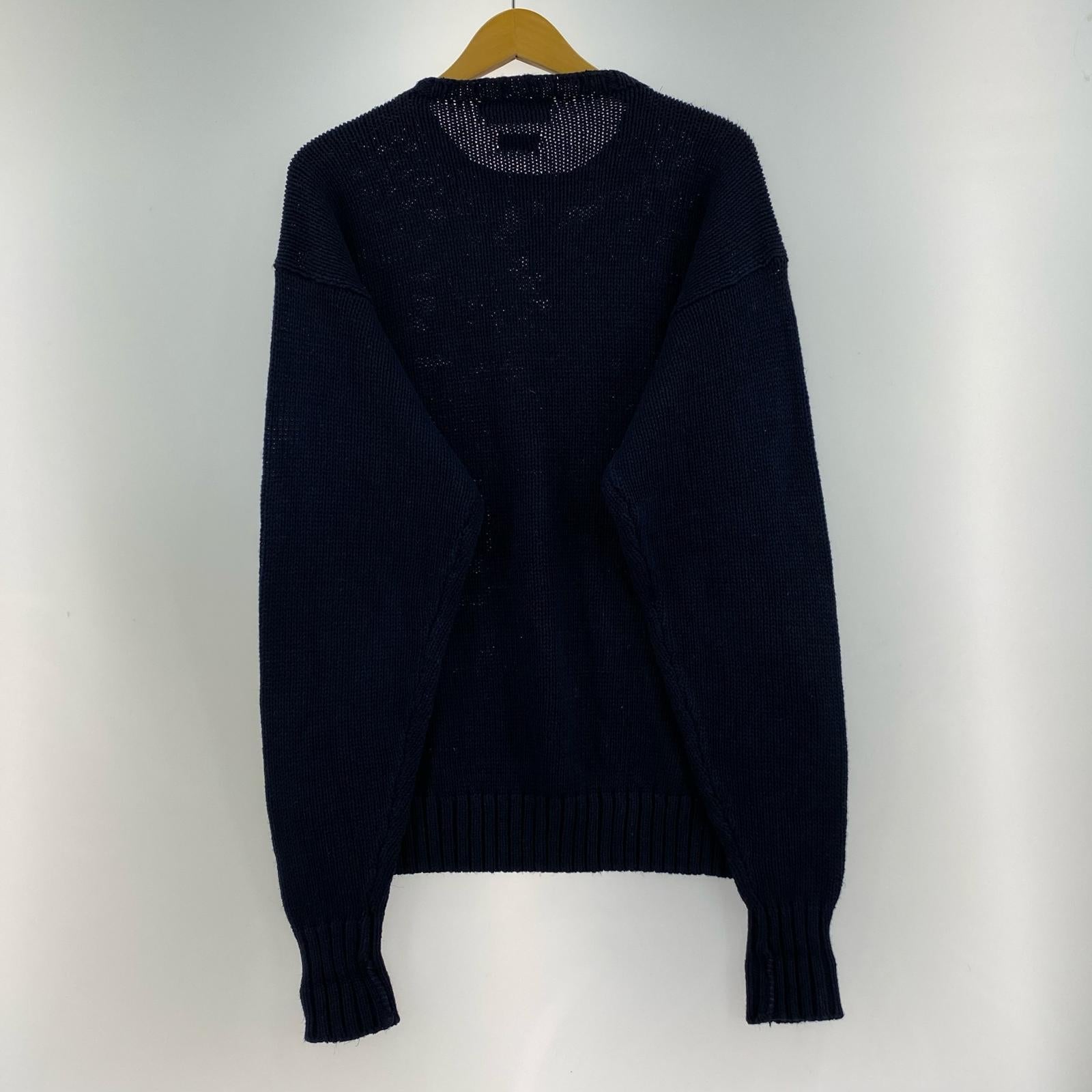 ニット 90s リネンハンドニット ポロベア ネイビー (L) L ネイビー