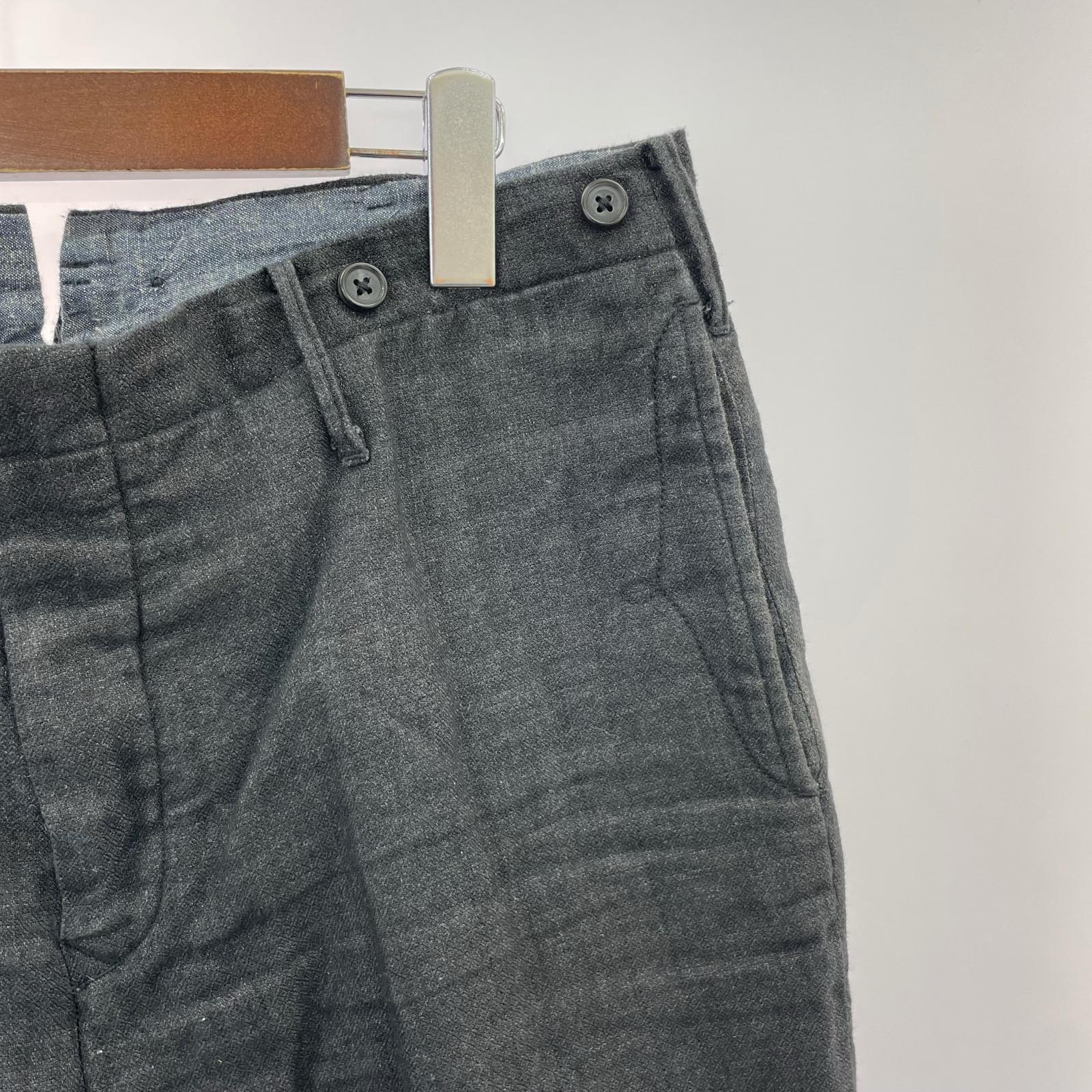 パンツ リネンスラックス シンチバック ブラック ブラック
