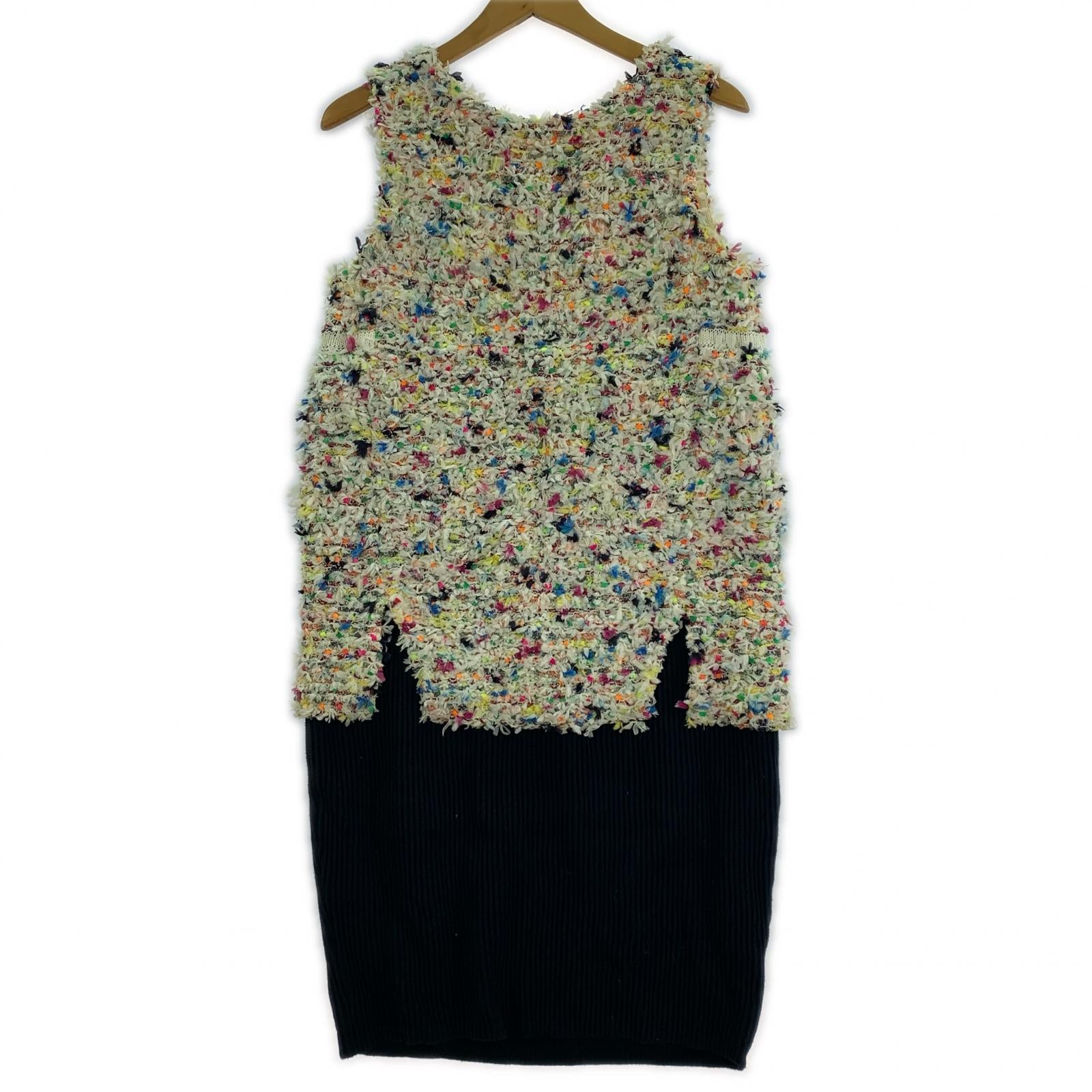 ワンピース spring paint tweed 36 ネイビー