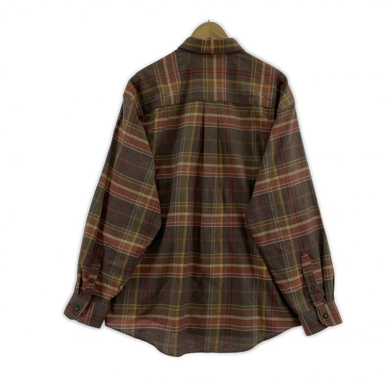 長袖シャツ VAN HEUSEN コットンチェックシャツ L 総柄 L