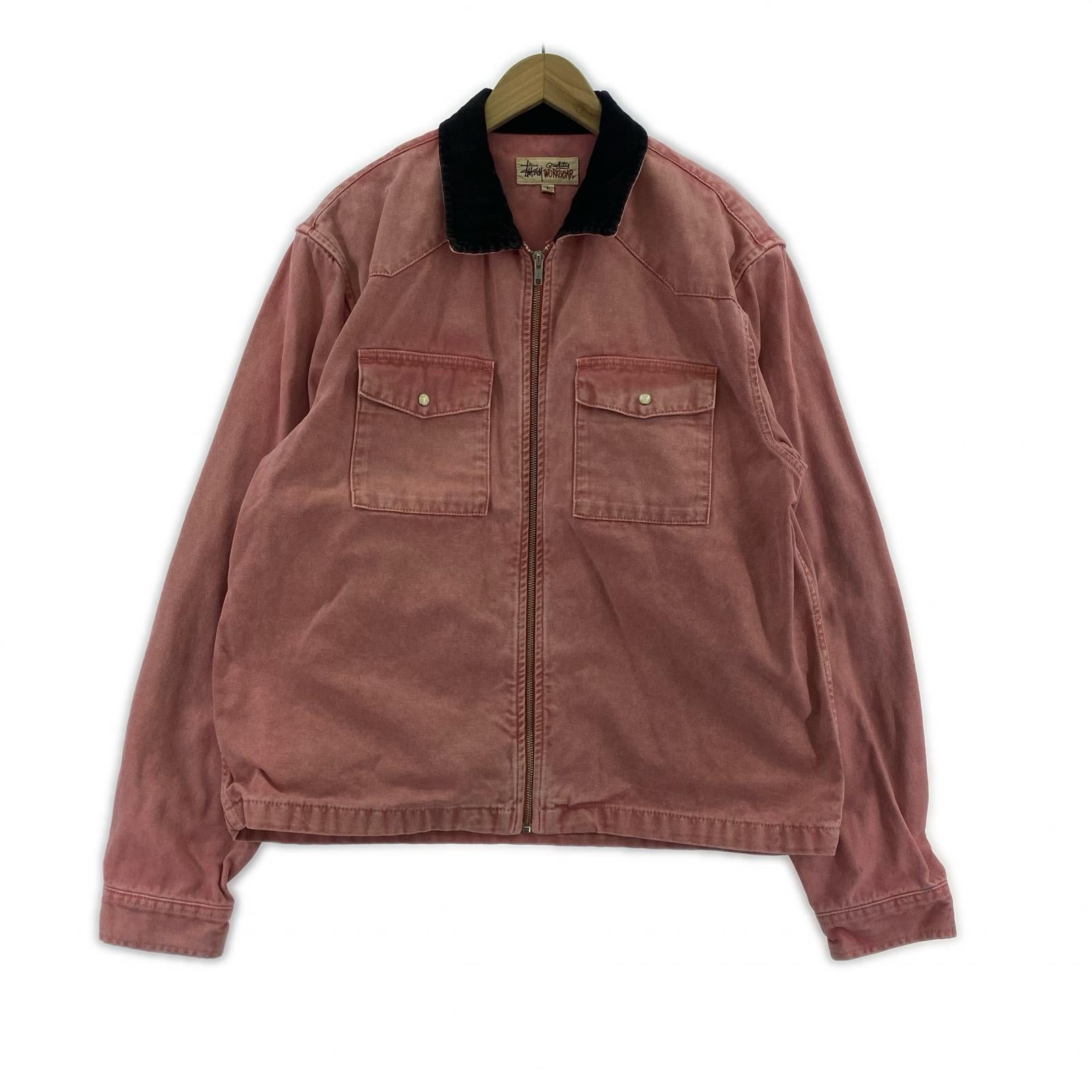ブルゾン washed canvas work jacket (L) L ピンク