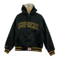 ジャケット Lined Hooded Satin Varsity Jacket/BLK S ブラック