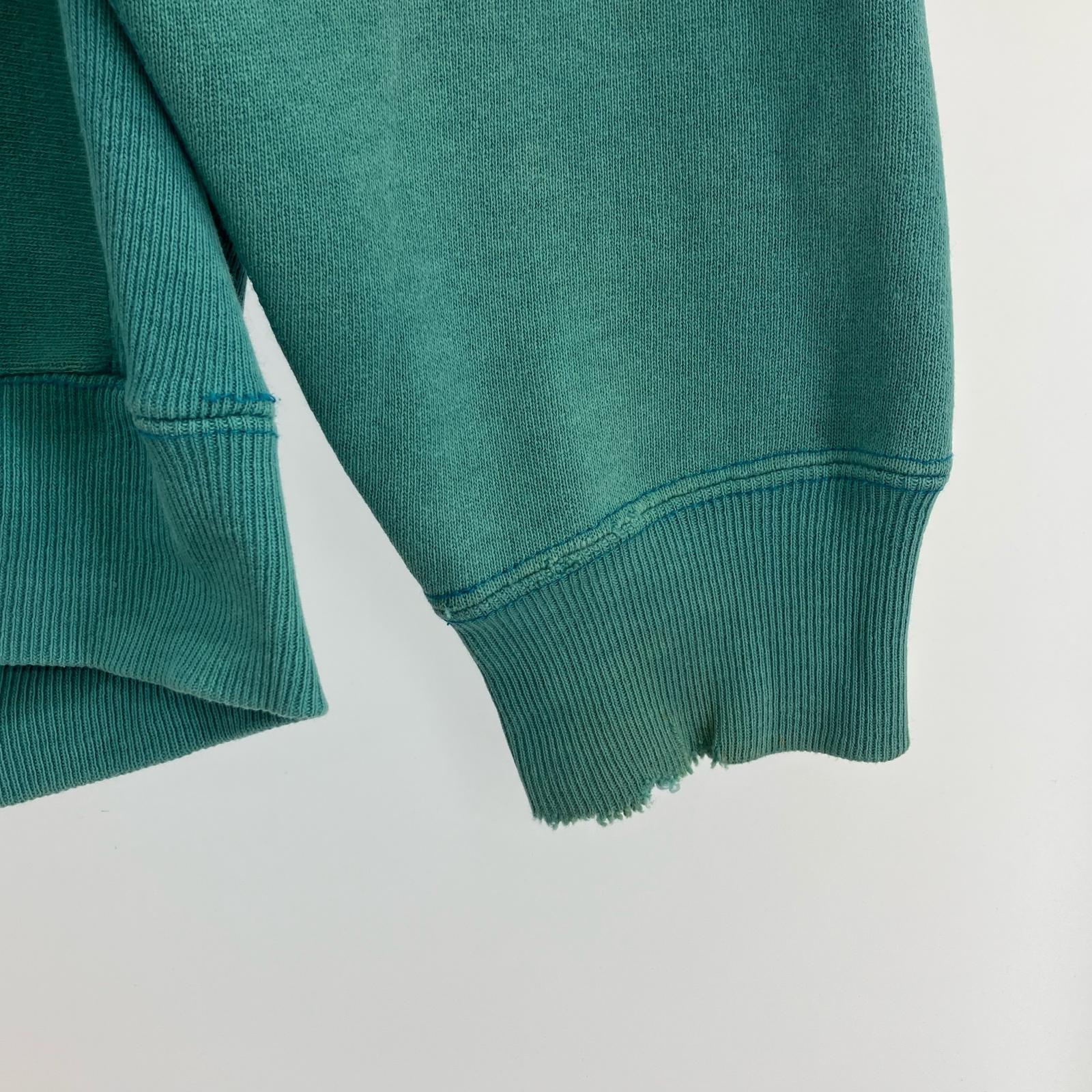 スウェット 90s REVERSE WEAVE スナップタイプ ターコイズ L