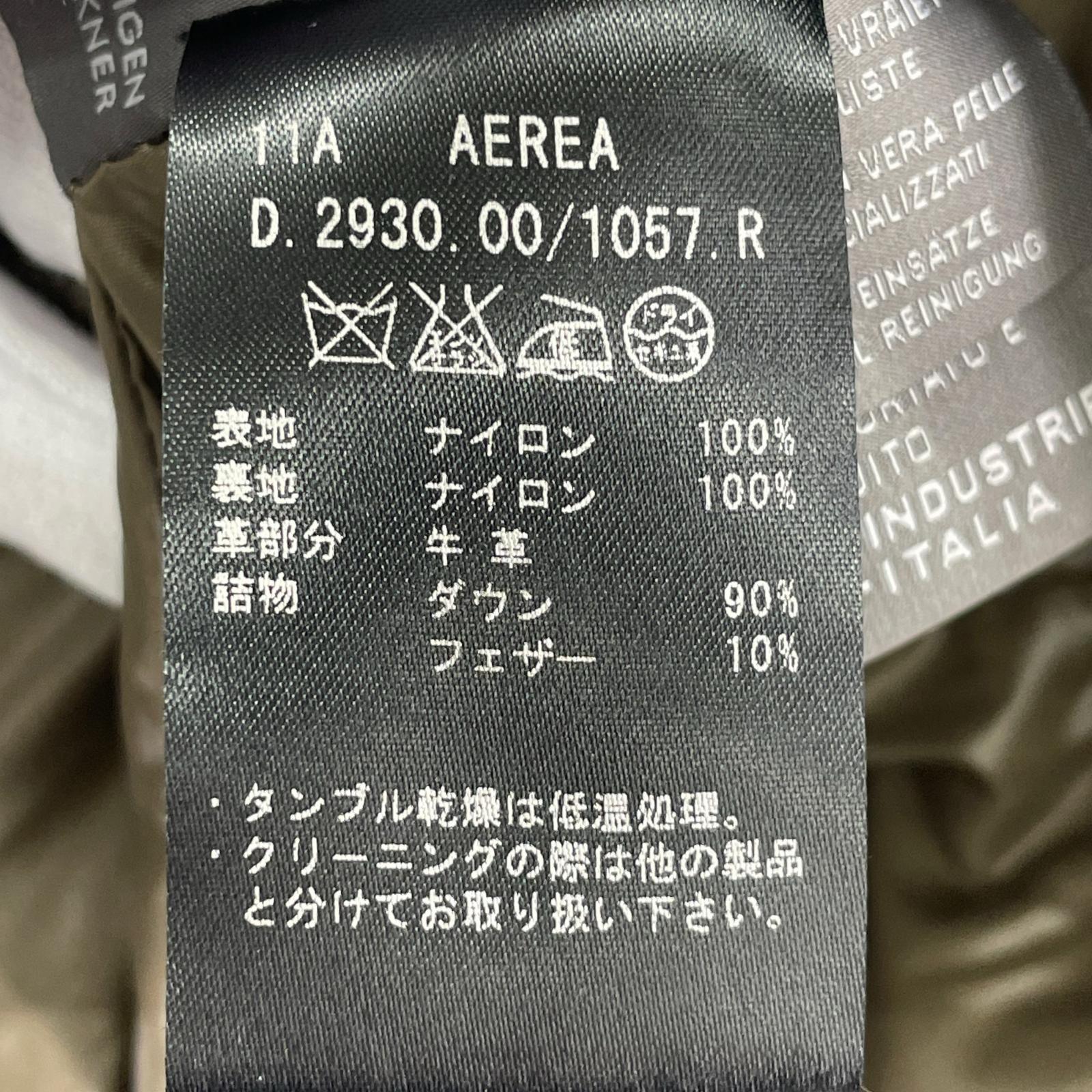 ダウンジャケット 11A AEREA レザー ナイロン エルボーパッチ ベージュ 40 ベージュ