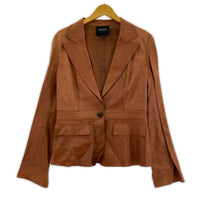 テーラードジャケット LANVIN collection 1B レザー 茶 X8J2477 38 テーラードジャケット ブラウン