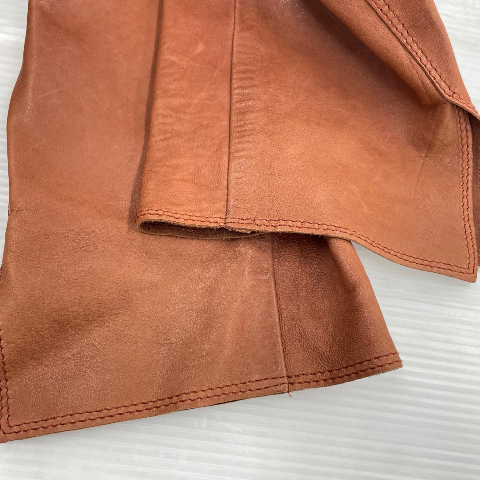 テーラードジャケット LANVIN collection 1B レザー 茶 X8J2477 38 テーラードジャケット ブラウン