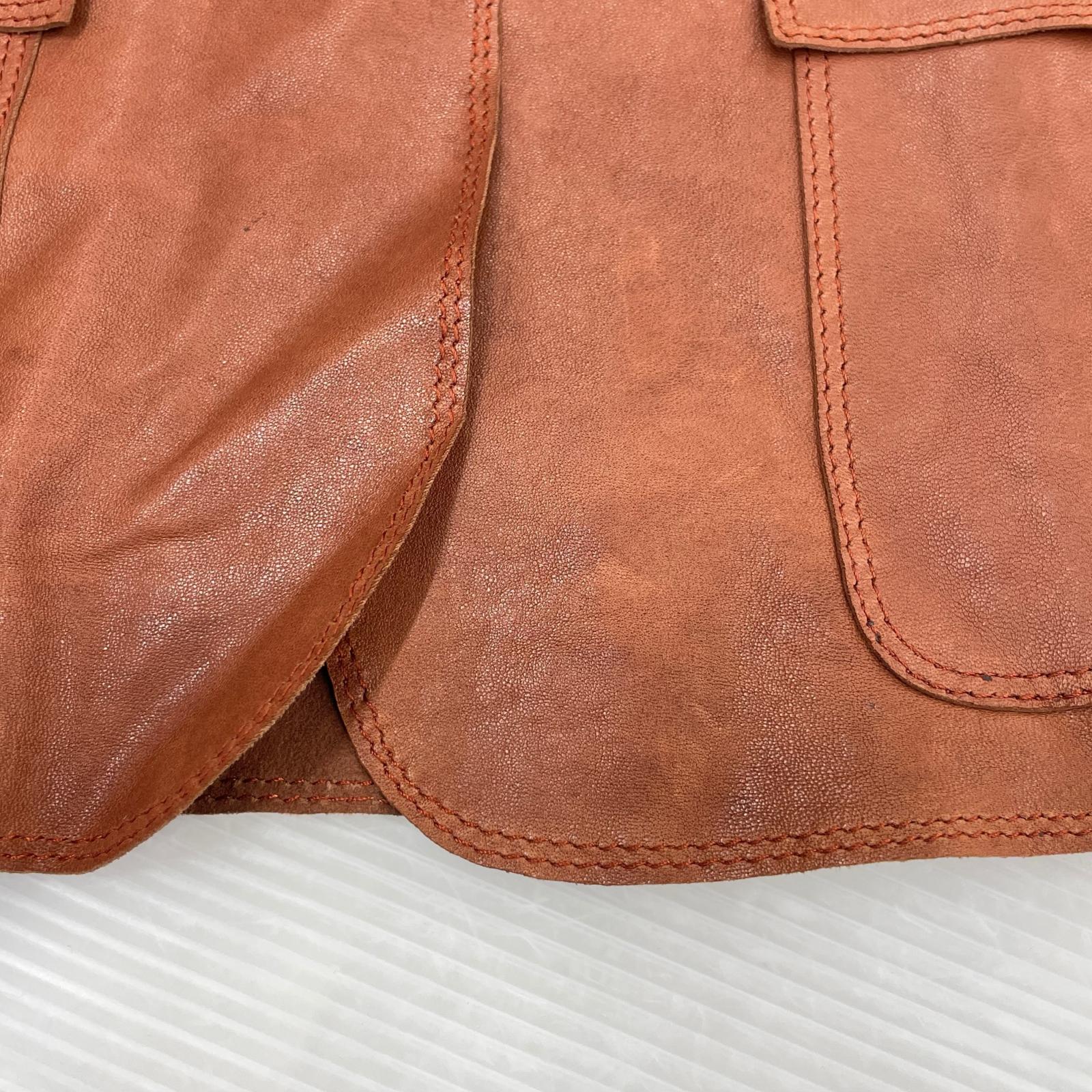 テーラードジャケット LANVIN collection 1B レザー 茶 X8J2477 38 テーラードジャケット ブラウン