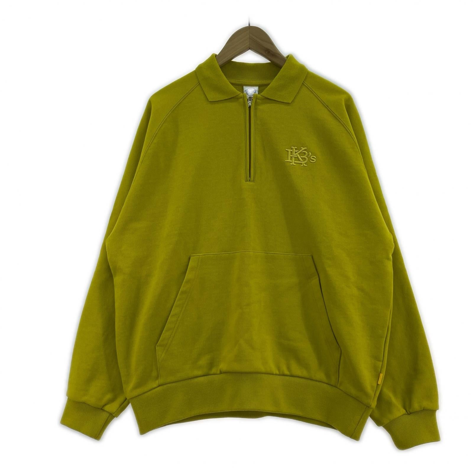 スウェット ハーフジップ グリーン S