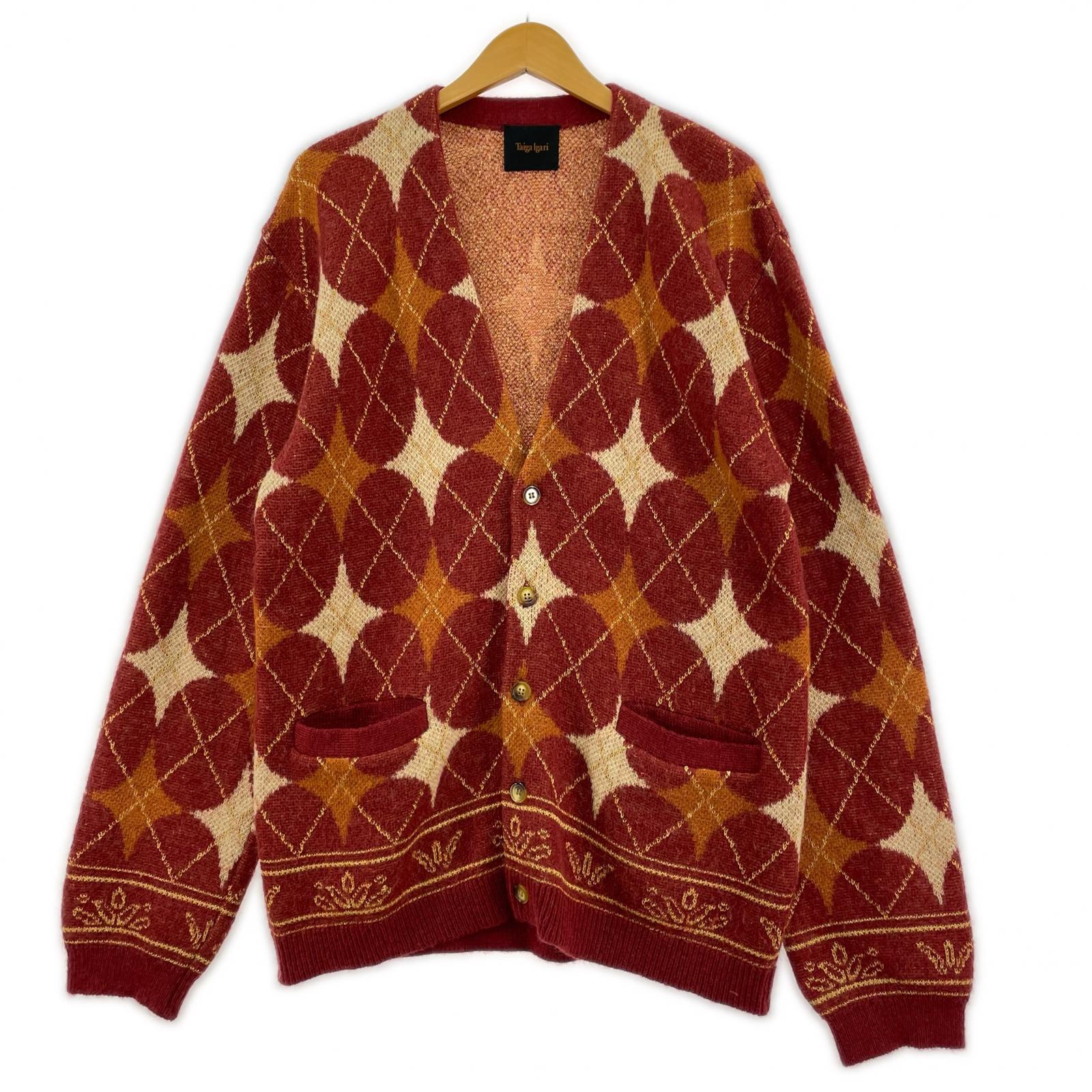 カーディガン taiga igari diamond cardigan アーガイル L