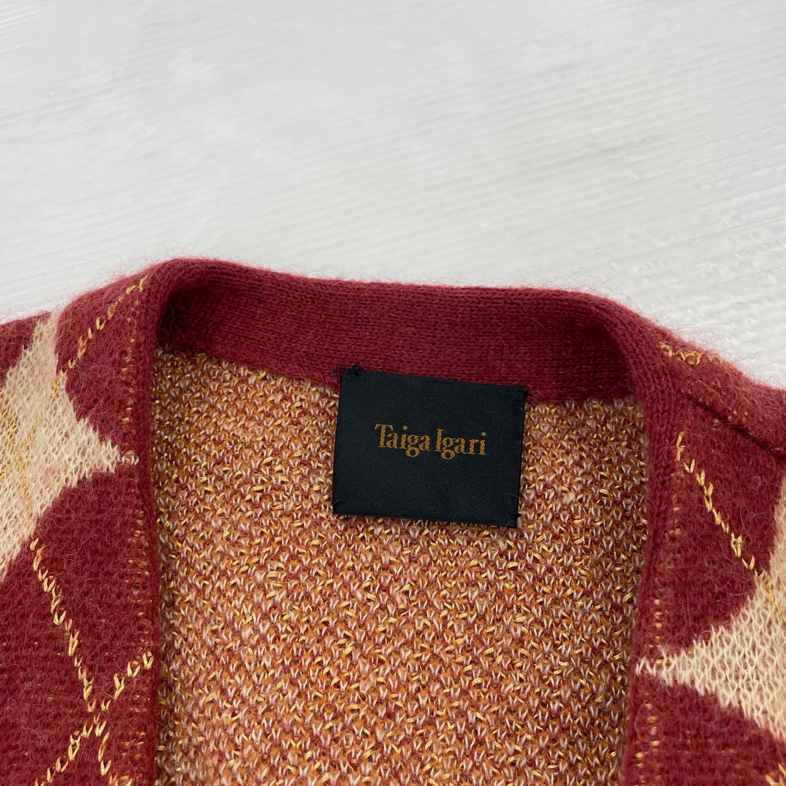 カーディガン taiga igari diamond cardigan アーガイル L