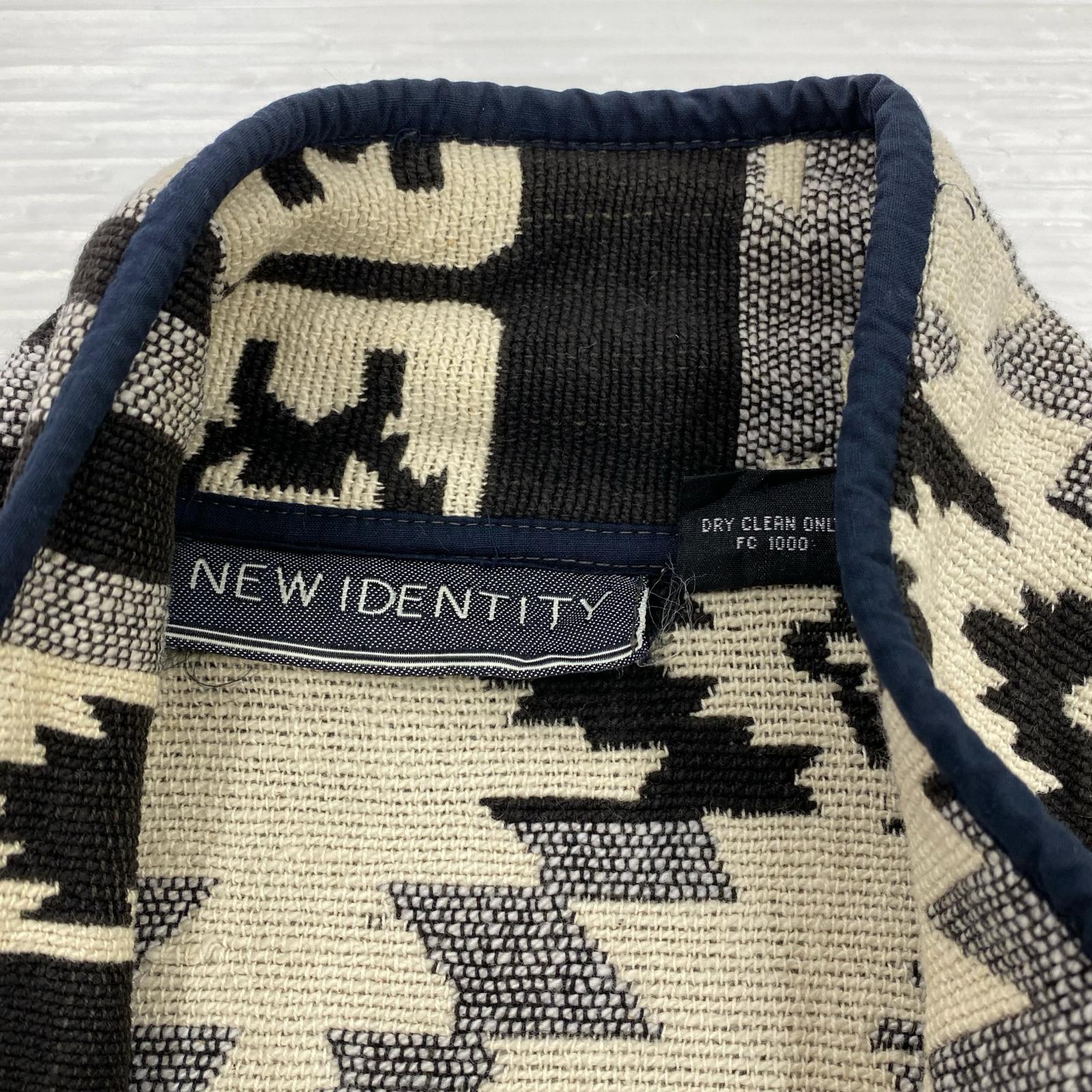 テーラードジャケット NEW IDEMTITY 総柄 白黒 (XL)