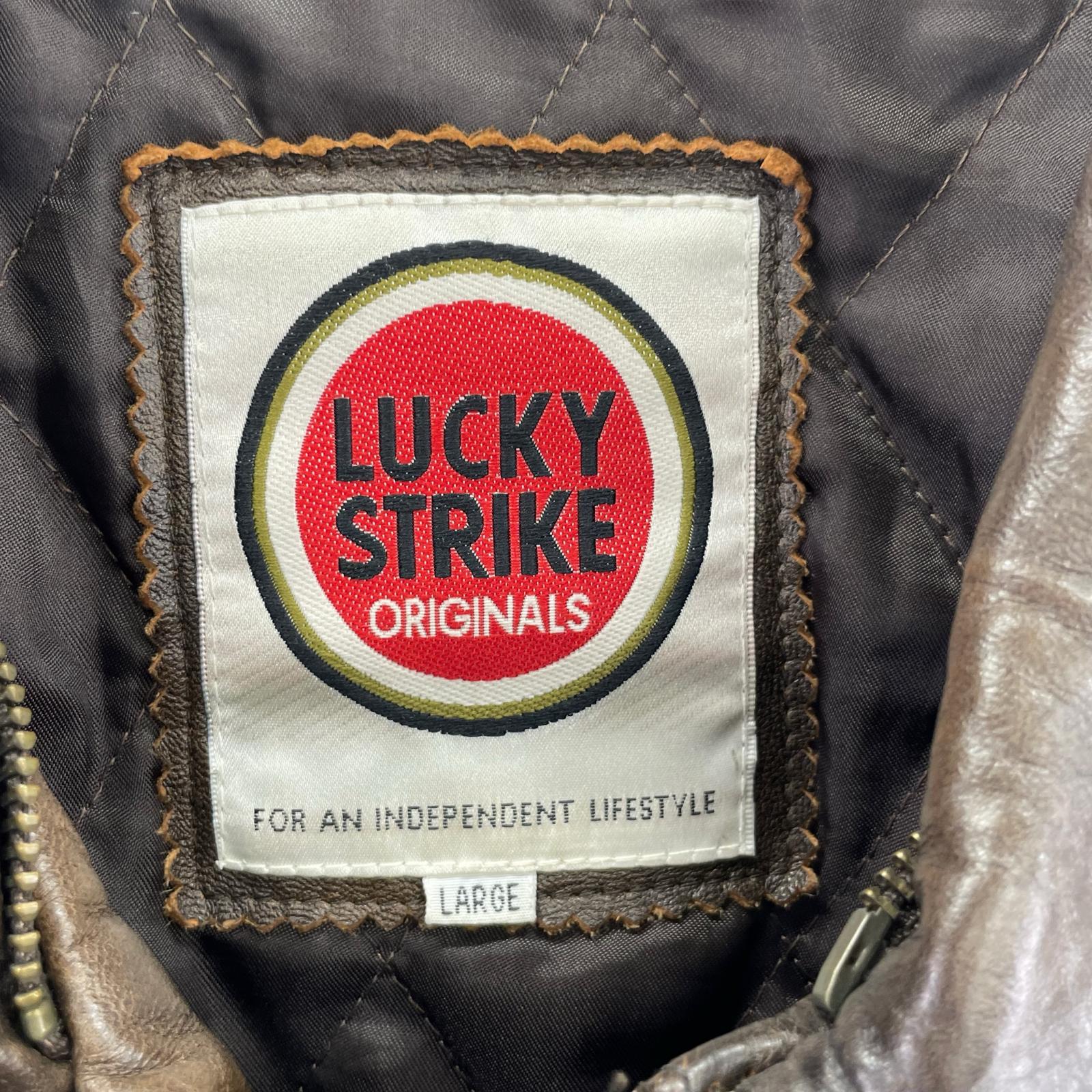 レザージャケット LUCKY STRIKE A-2ジャケット (L) 茶 L ブラウン