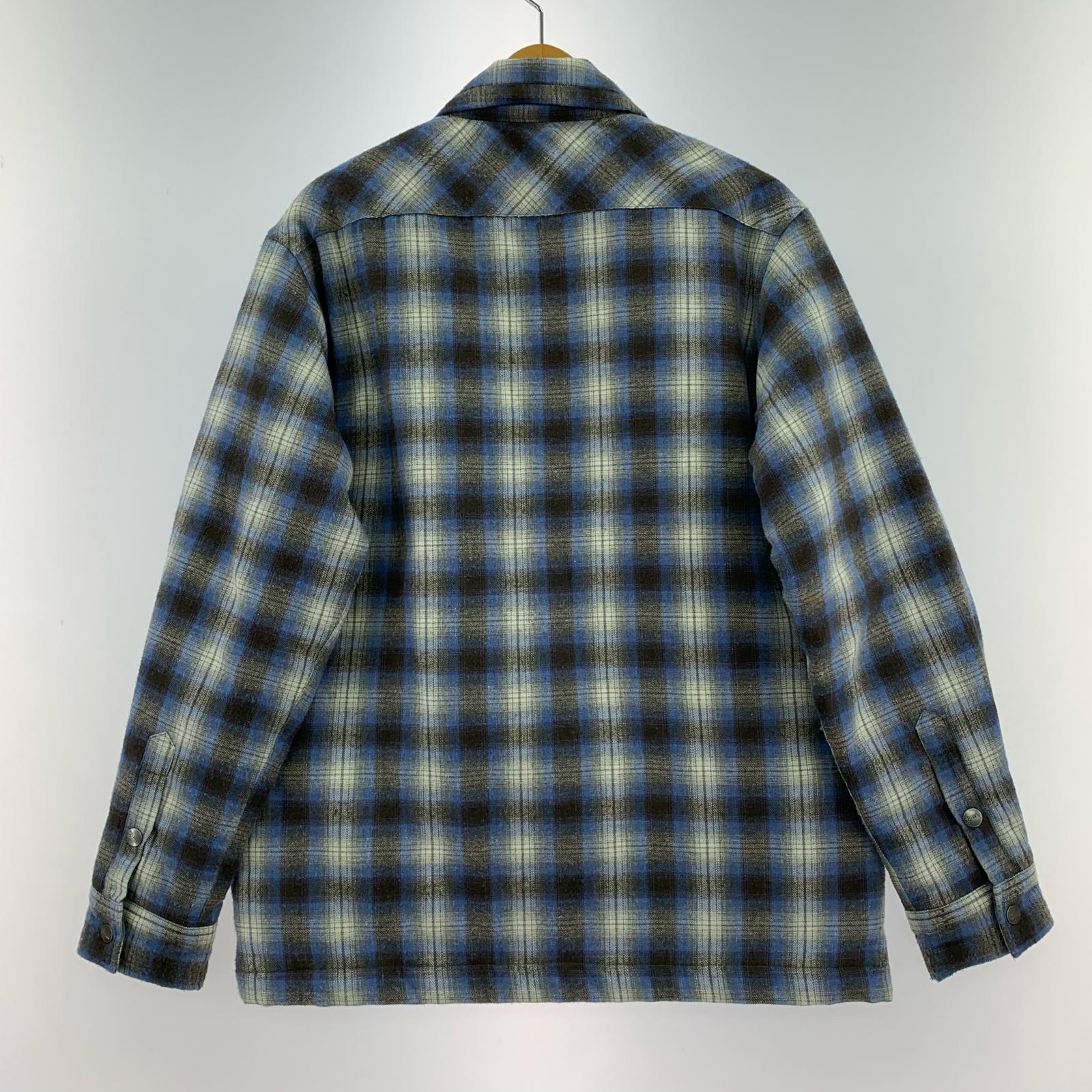 ジャケット オンブレ キルティングシャツジャケット M L ブラウン