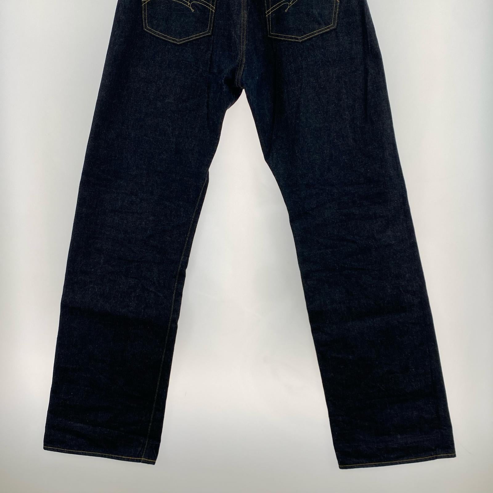 デニムパンツ STUDIO D’ARTISAN ルーズストレート デニム シンチバック 34 ネイビー