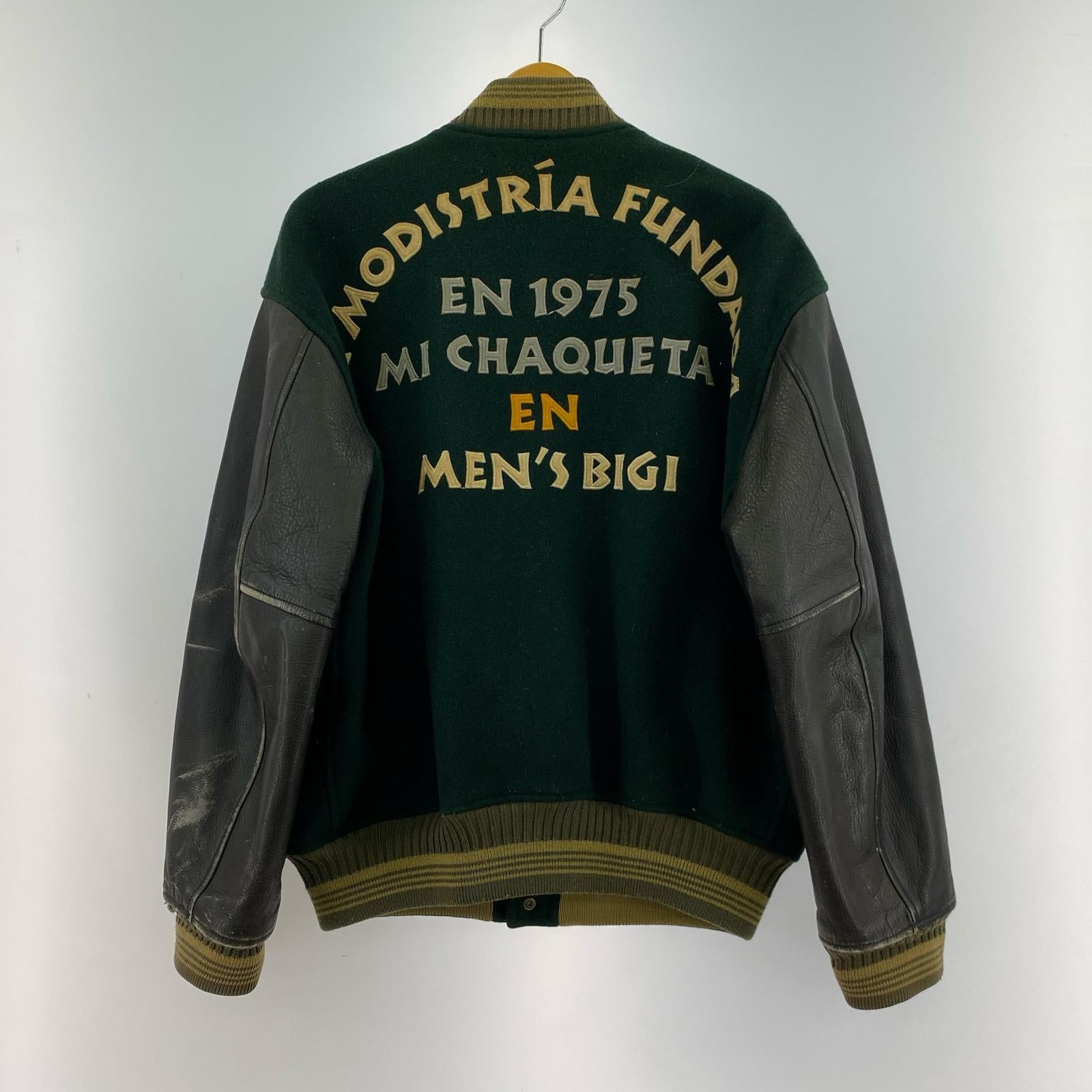 ジャケット 80s/MEN’S BIGI/スタジャン/袖レザー切替 3 グリーン
