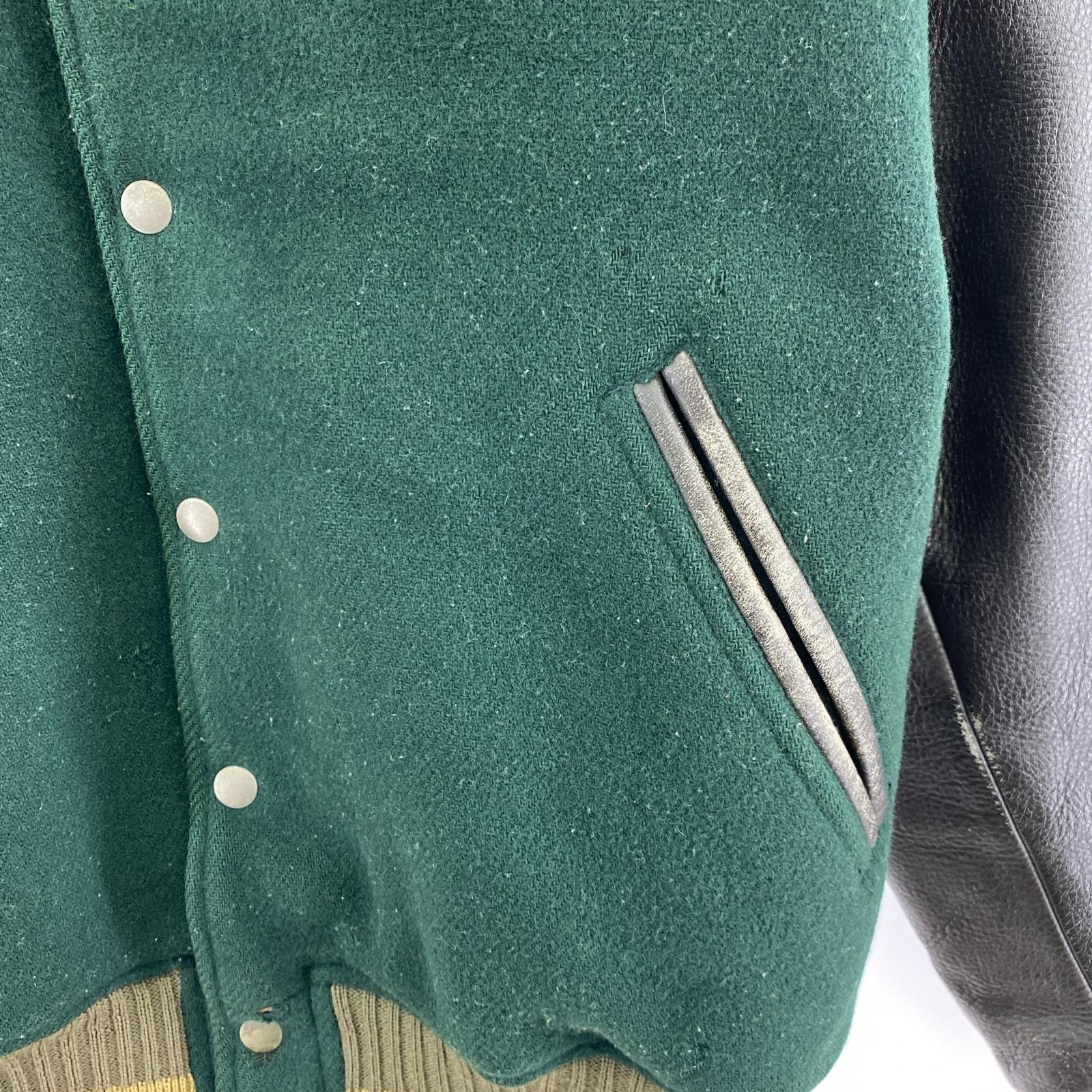 ジャケット 80s/MEN’S BIGI/スタジャン/袖レザー切替 3 グリーン