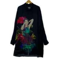 ジャケット 19ss 女と花 レーヨンシャツ 3 ブラック