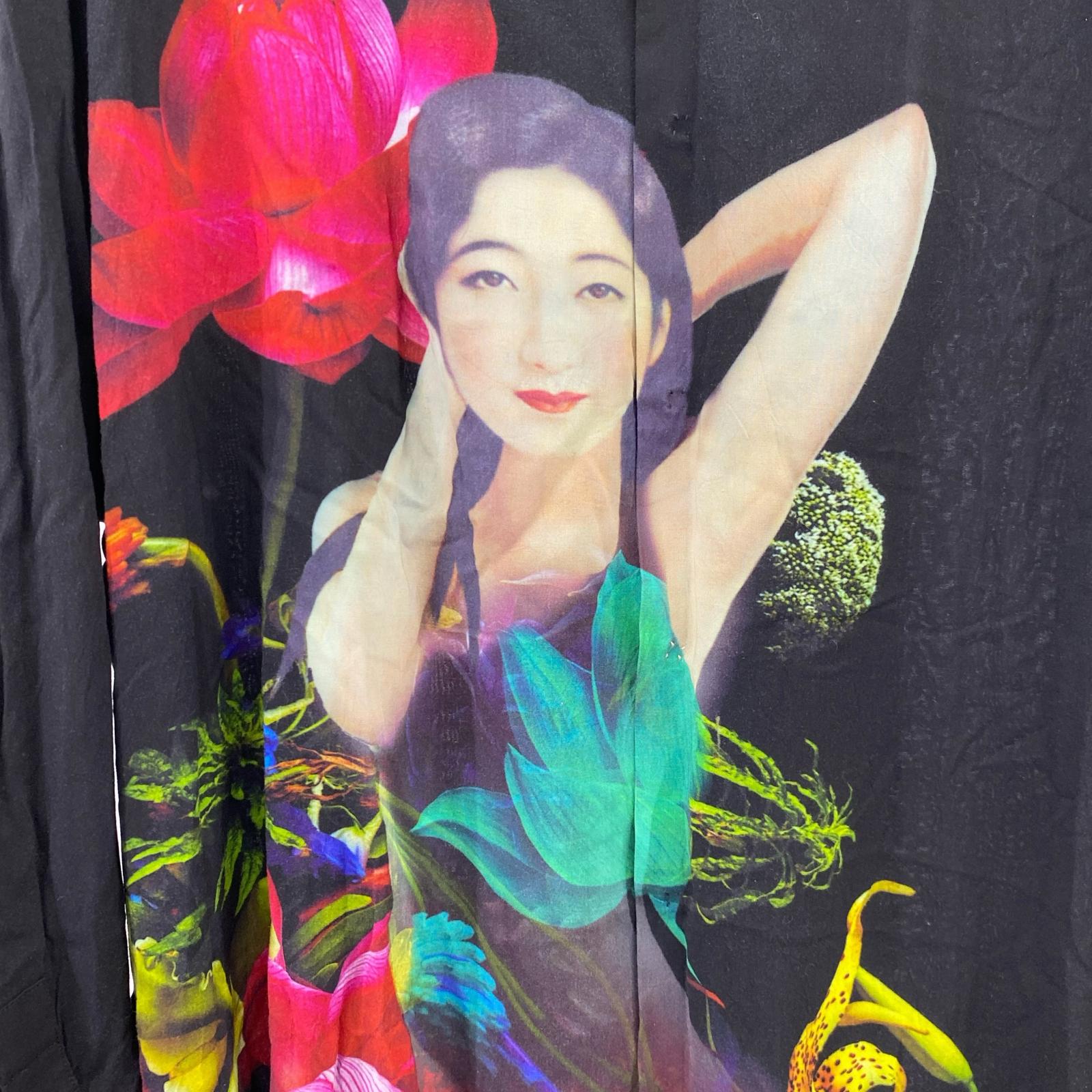 ジャケット 19ss 女と花 レーヨンシャツ 3 ブラック