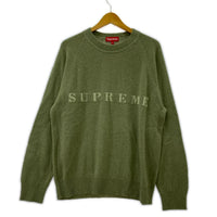 ニット stone washed sweater M グリーン