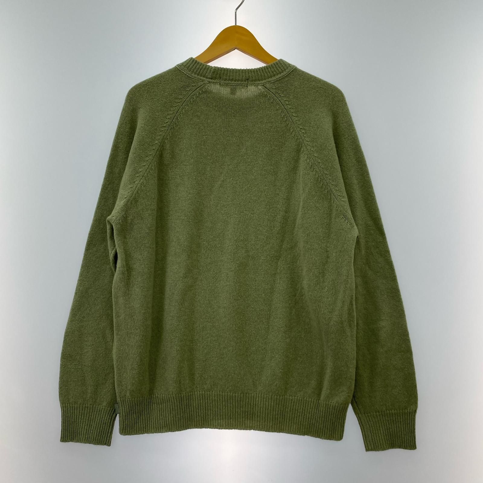 ニット stone washed sweater M グリーン