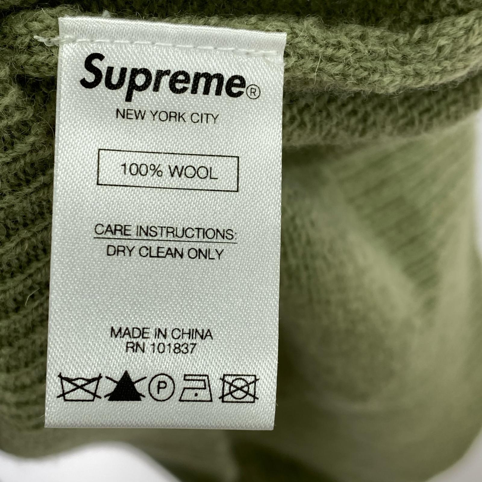 ニット stone washed sweater M グリーン