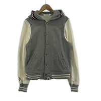 スウェット A BATHING APE SHARK JACKET HOODIE シャークスウェットスタジャン S グレー S グレー