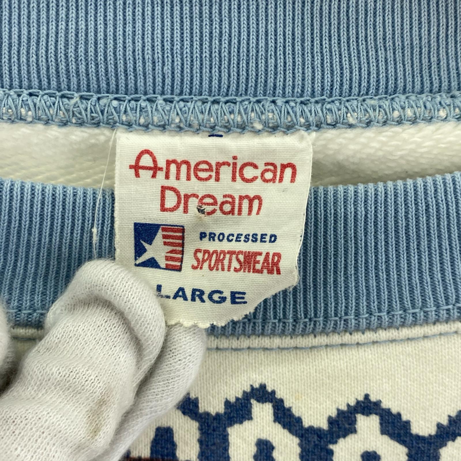 スウェット AMERICAN DREAM 雪柄スウェット L L ブルー