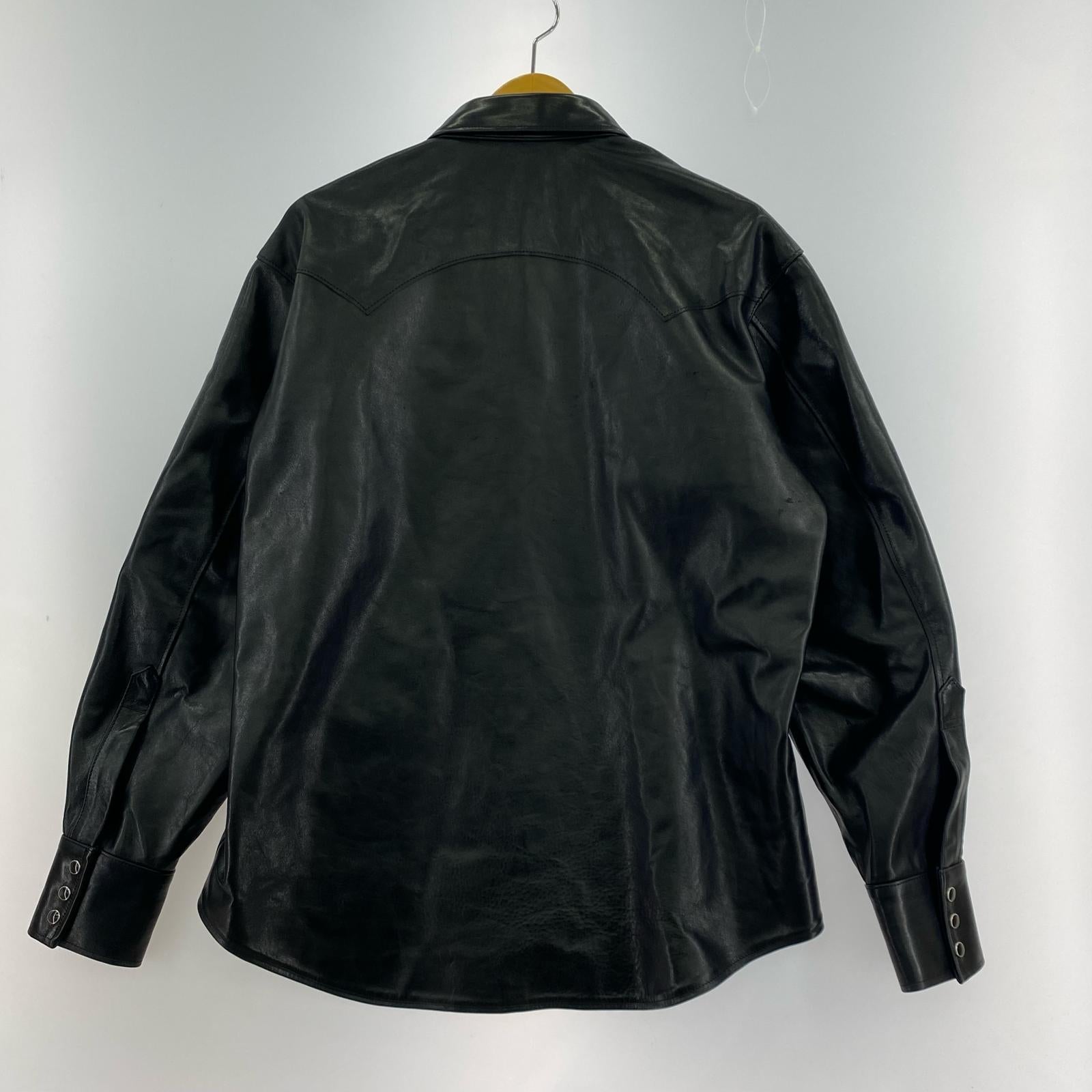 長袖シャツ MASSES HORSE LEATHER SHIRT VINTAGE M ブラック