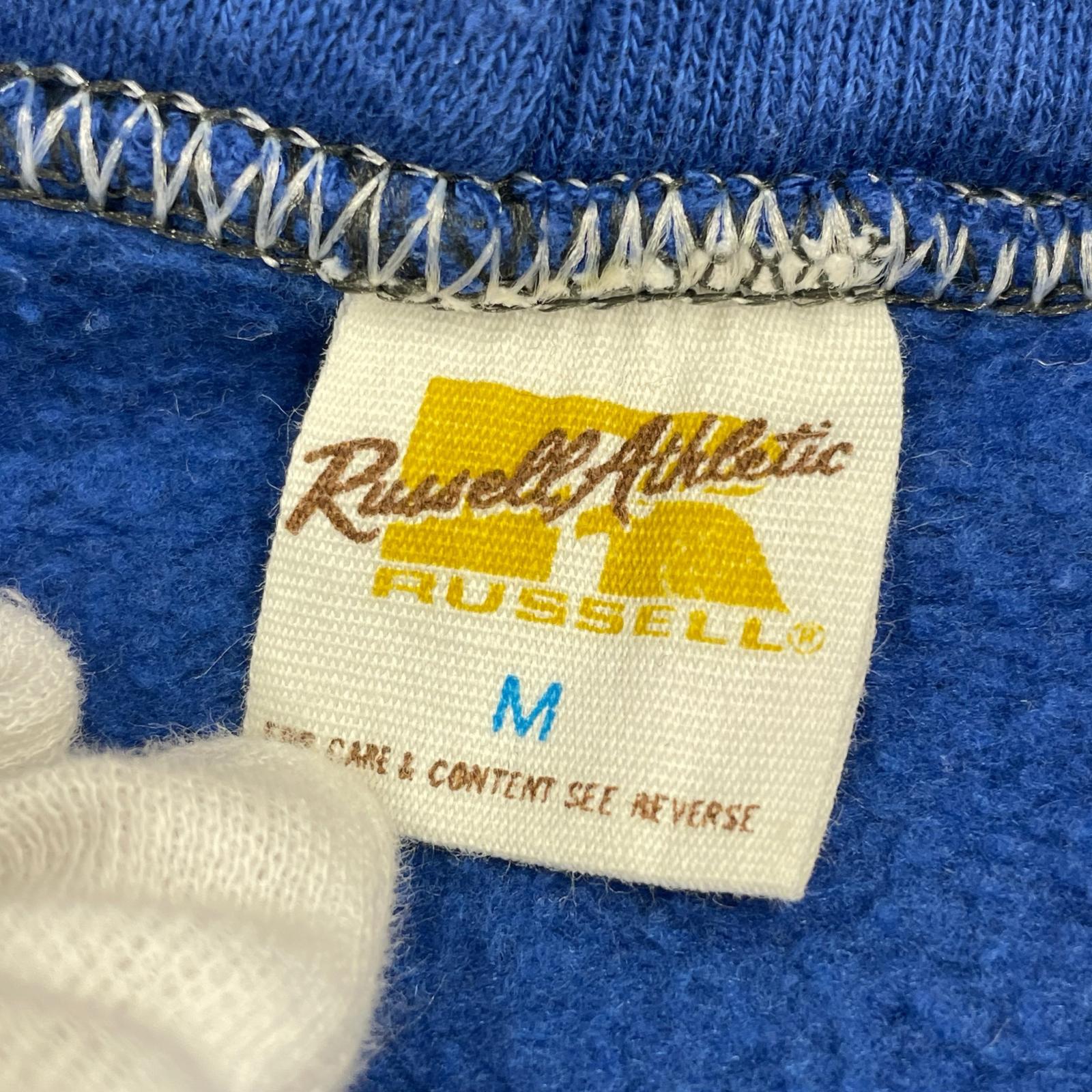 パーカー Russell Athletic 金タグ ブルー M M ブルー