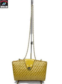 S.Ferragamo カゴ チェーンショルダーバッグ イエロー