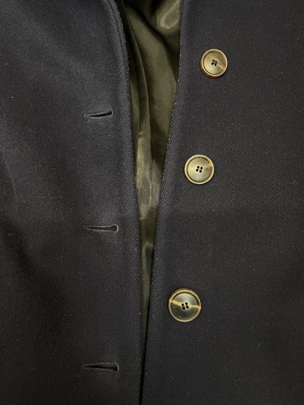 BALENCIAGA 16AW ウールロングチェスターコート 34 紺