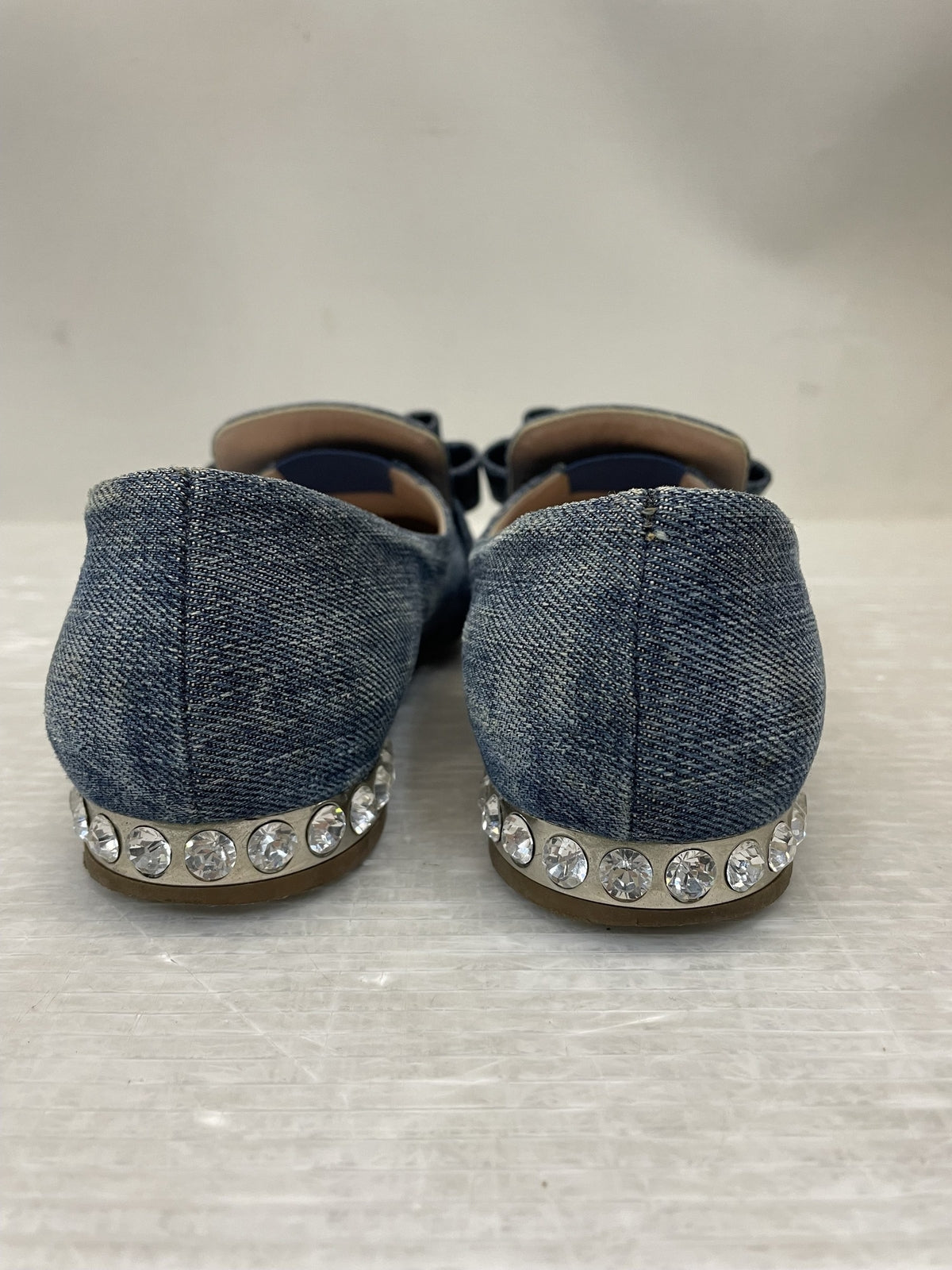miumiu ヒールビジュー デニムリボンパンプス 36