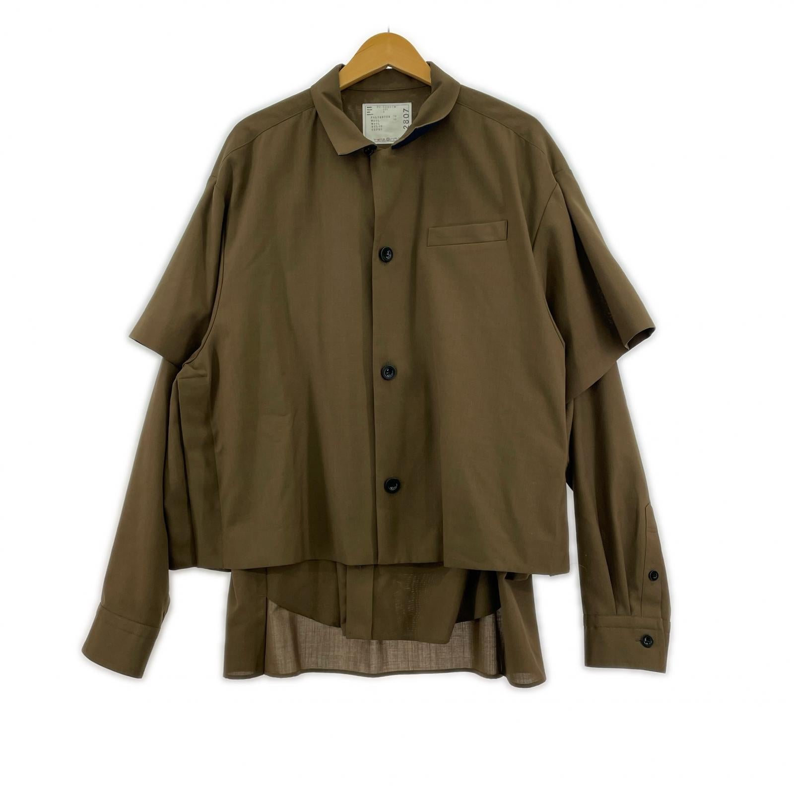 半袖シャツ 22AW Suiting Layered Shirt 2807 SIZE:3 茶 3 ブラウン
