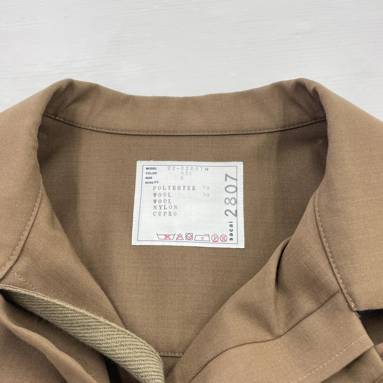 半袖シャツ 22AW Suiting Layered Shirt 2807 SIZE:3 茶 3 ブラウン