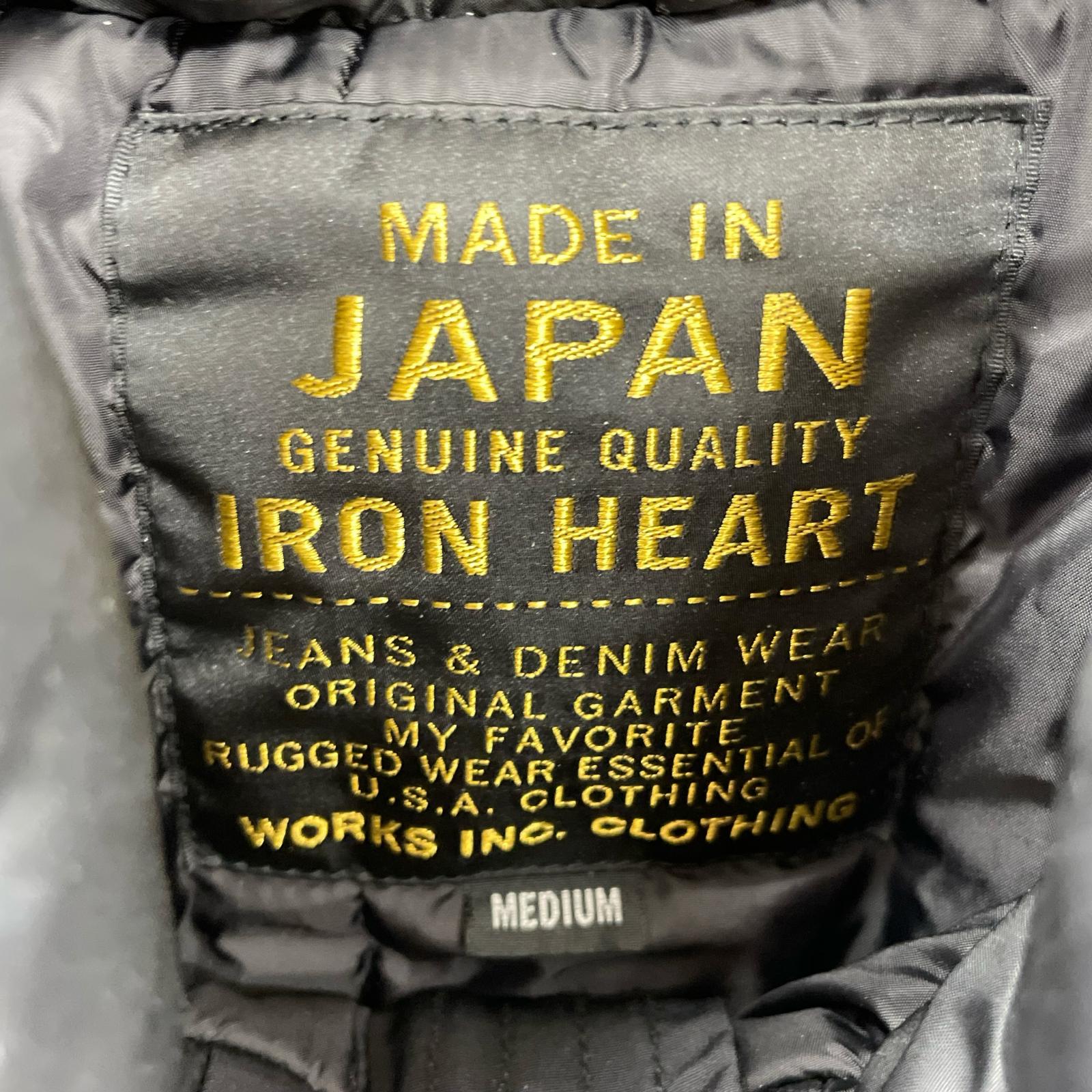 ダウンジャケット IRON HEART ダウンジャケット IHJ-75 黒 (M) M ブラック