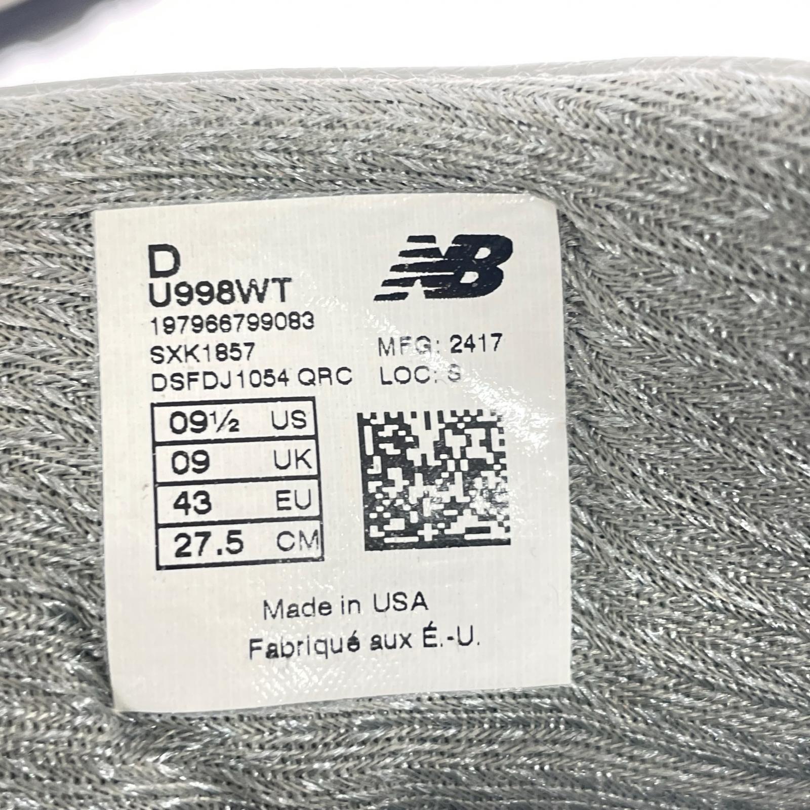 その他靴 998WT 27.5cm (US9 1/2 UK9 EU45) グレー