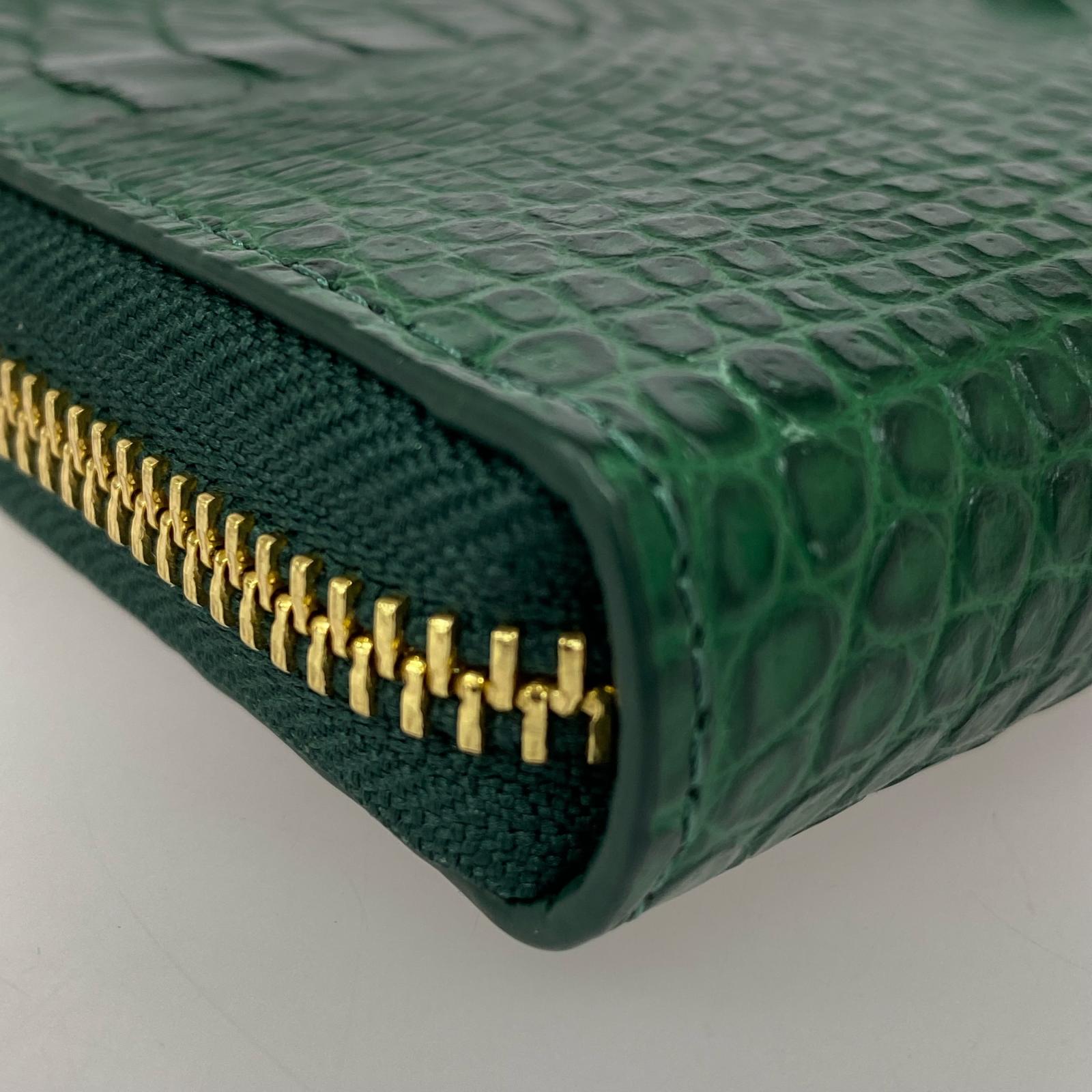 長財布 RODANIA クロコ レザーロングウォレット グリーン グリーン