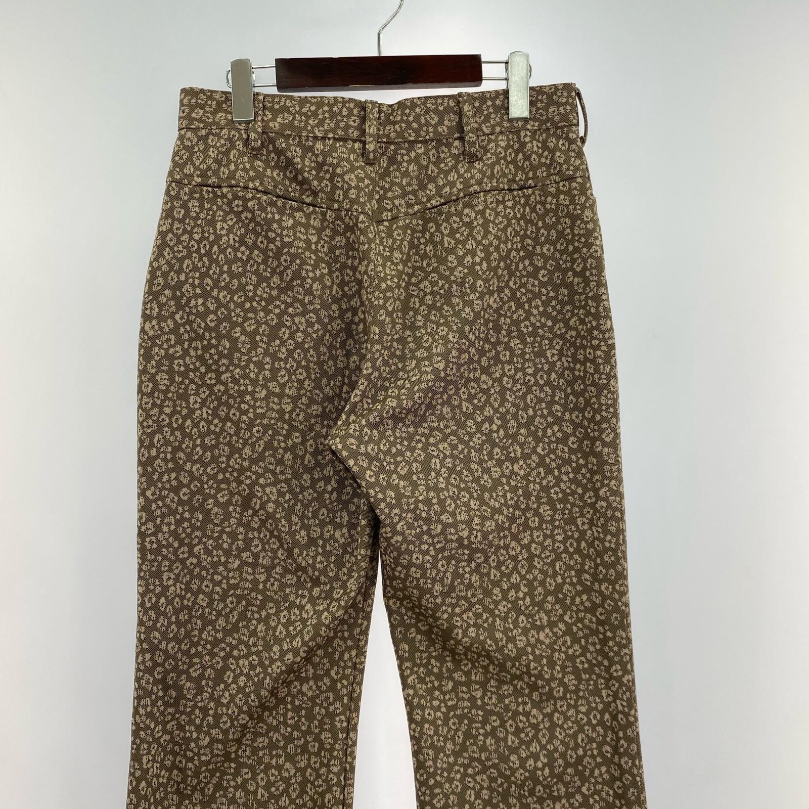 パンツ 総柄フレアパンツ レオパード S ブラウン